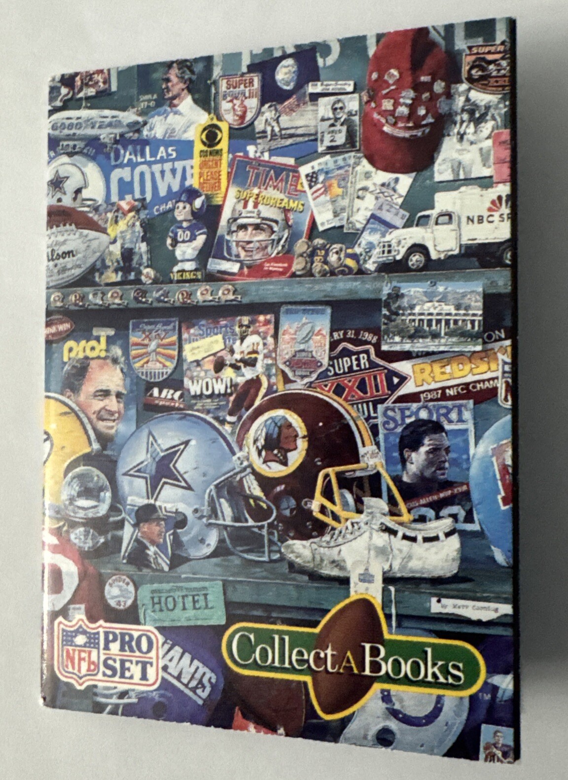 NFL Super Bowl XXV Silver Anniversary Candy Tin w/ SB Booklet (5” x 7” x 4”)