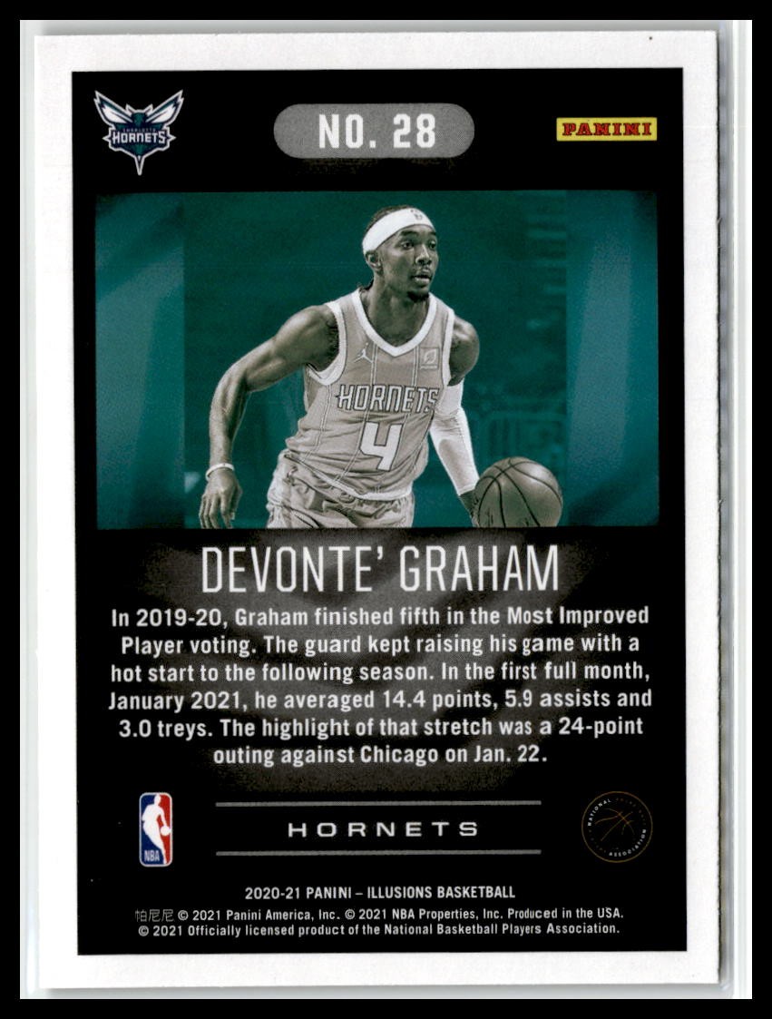 Devonte’ Graham 2020-21 Panini Illusions #28 Charlotte Hornets