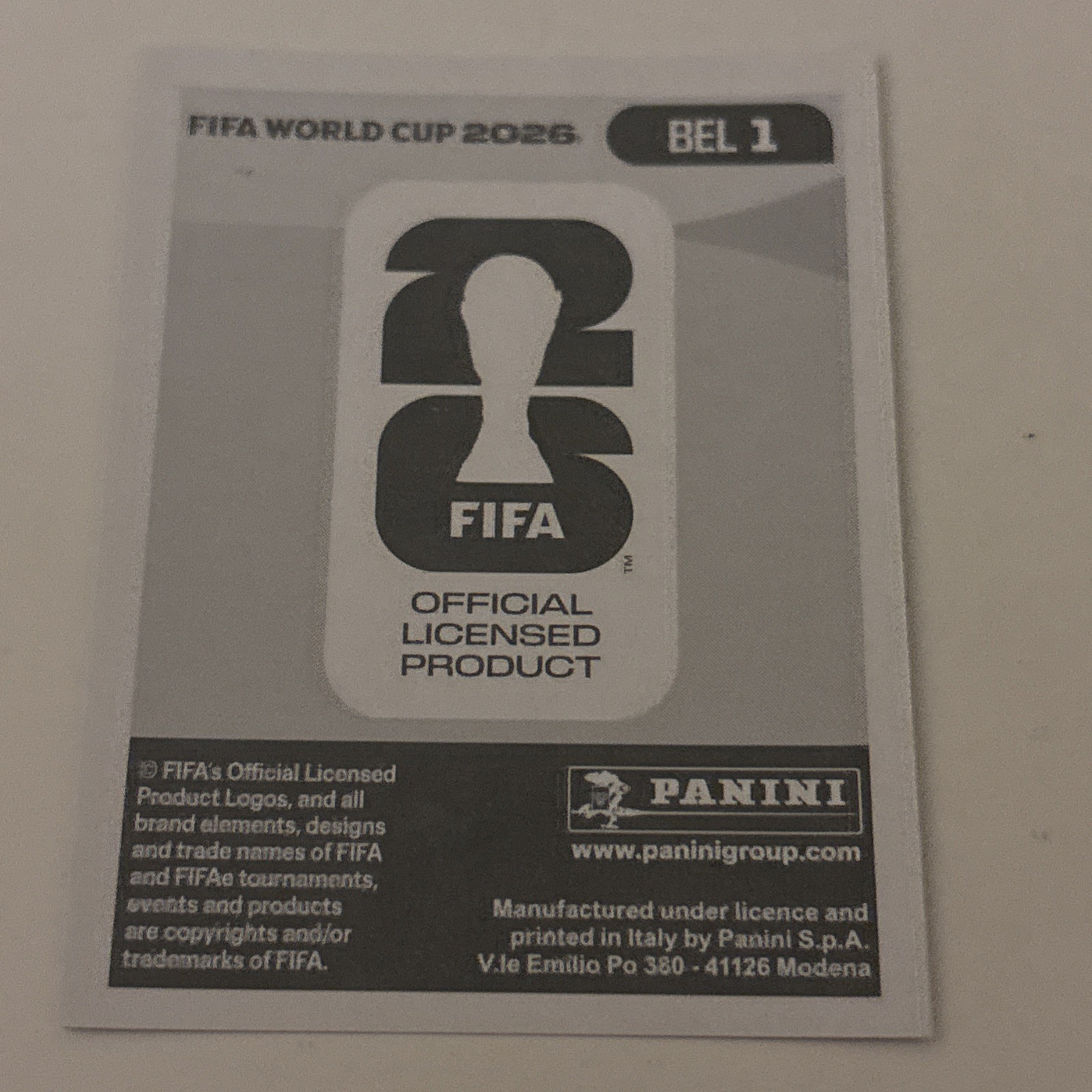 2026 Panini FIFA World Cup Belgium Team Logo STICKER BEL 1