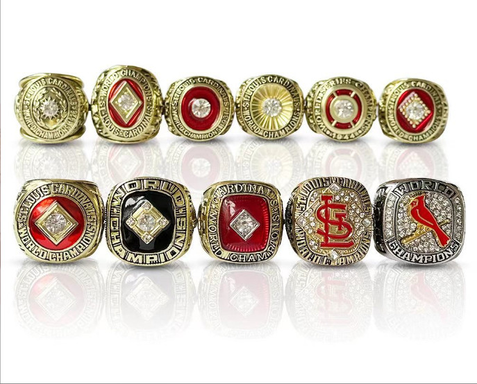 St Louis Cardinals – World Series 11 Ring Set With Wooden Display Box