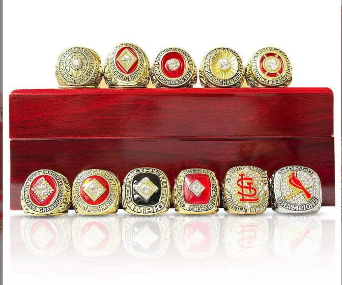 St Louis Cardinals – World Series 11 Ring Set With Wooden Display Box