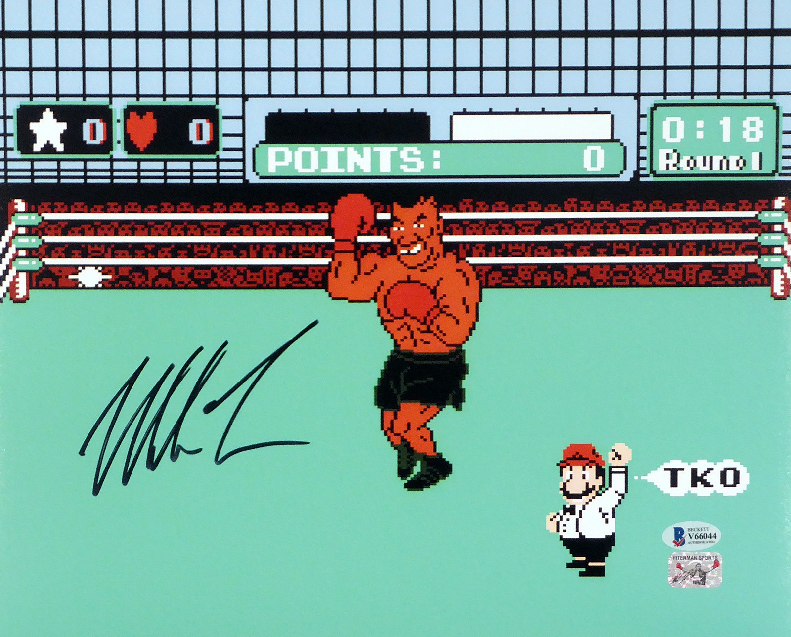 Mike Tyson Autographed Signed 11×14 Photo Punch-Out Beckett BAS