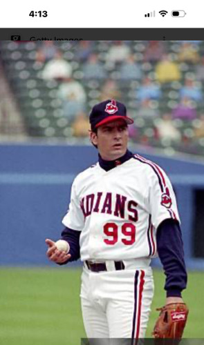 RICKY VAUGHN CHARLIE SHEEN INDIANS THROWBACK JERSEY PICK SIZE NEW MAJESTIC