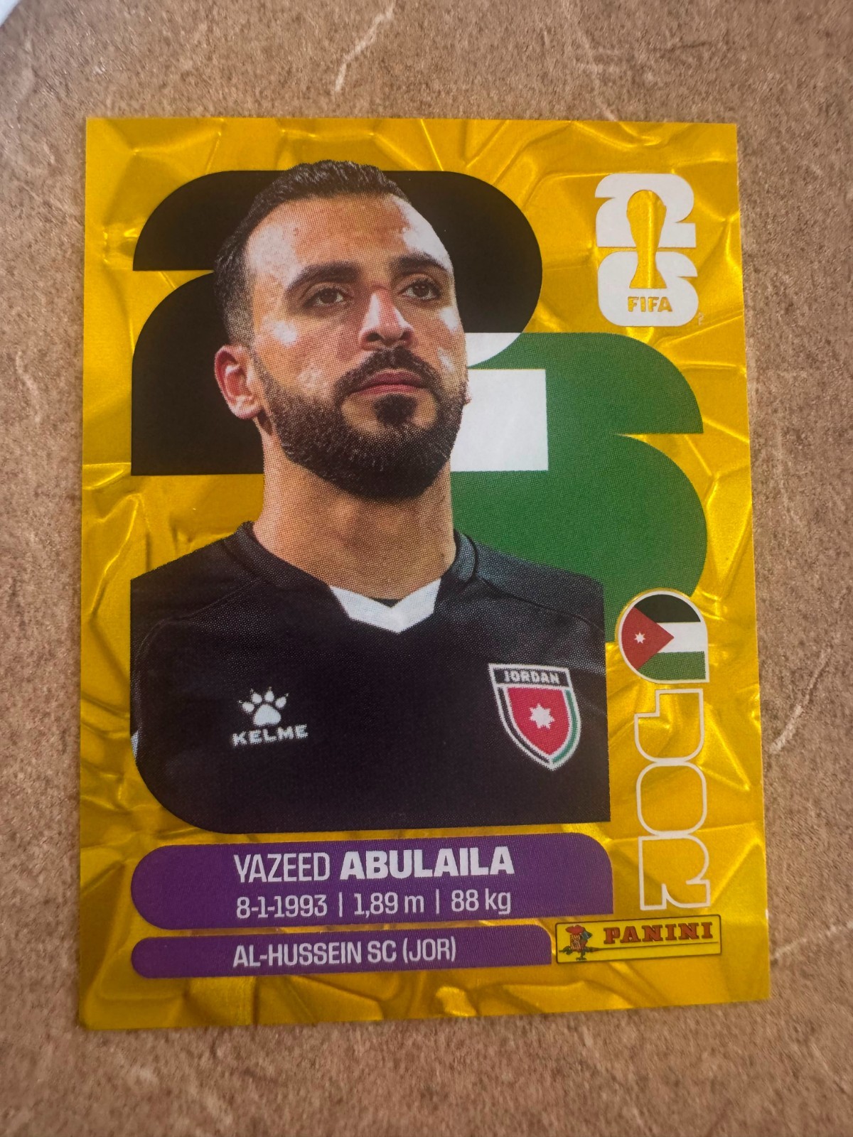 Panini FIFA World Cup 2026 Gold Crumple Singles (You Pick) SET E – JOR to PAN