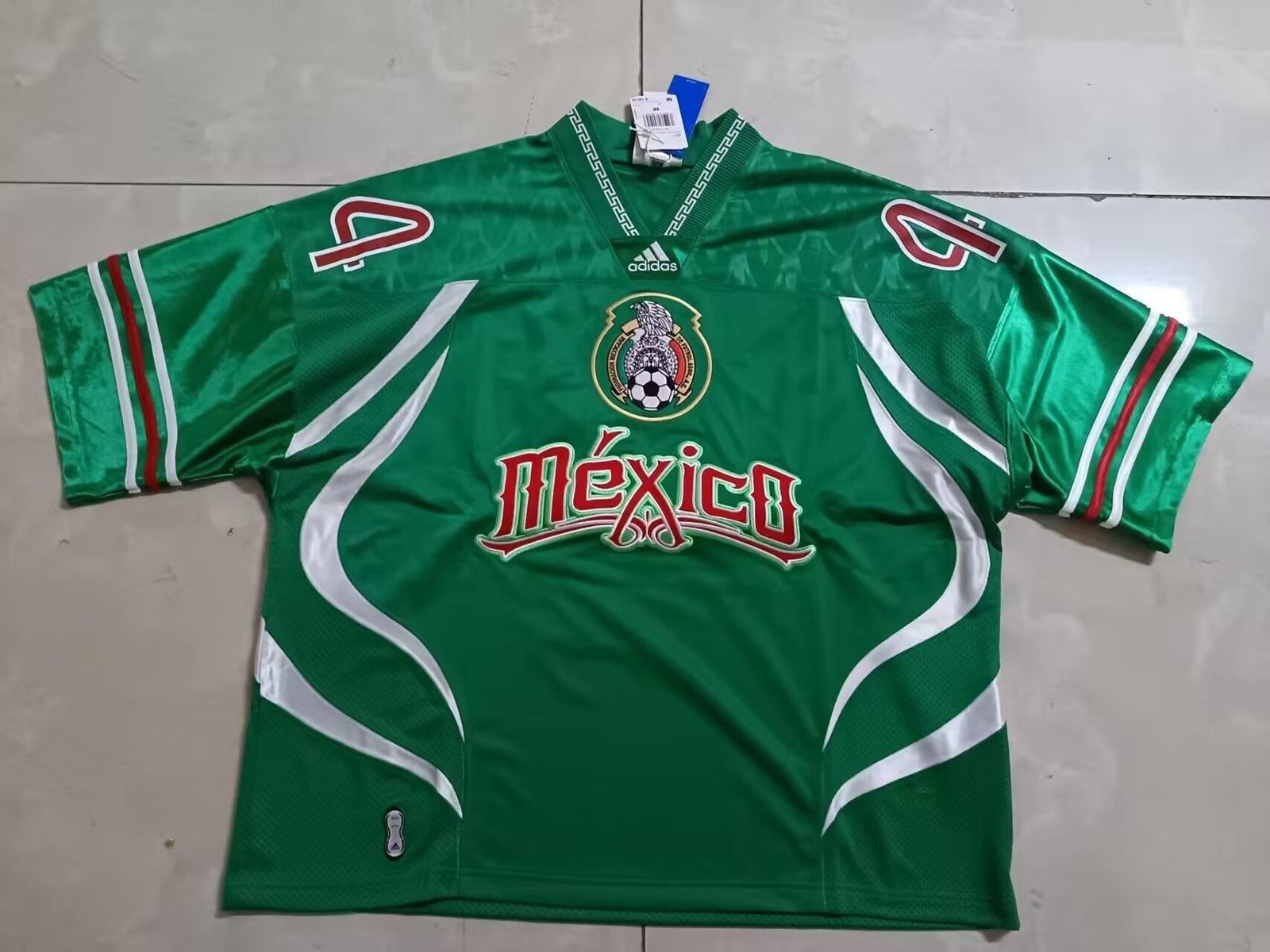 Retro Mexico Hockey Style Jersey Green Short Sleeve Football Cultural Tee