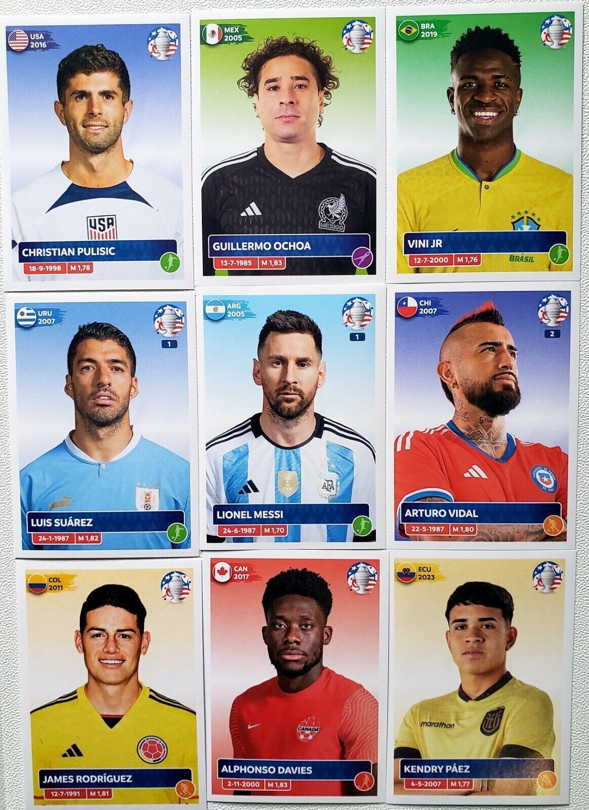 Panini Copa America 2024 – White/Foils US Version – Stickers #PAN1 to #ROH2