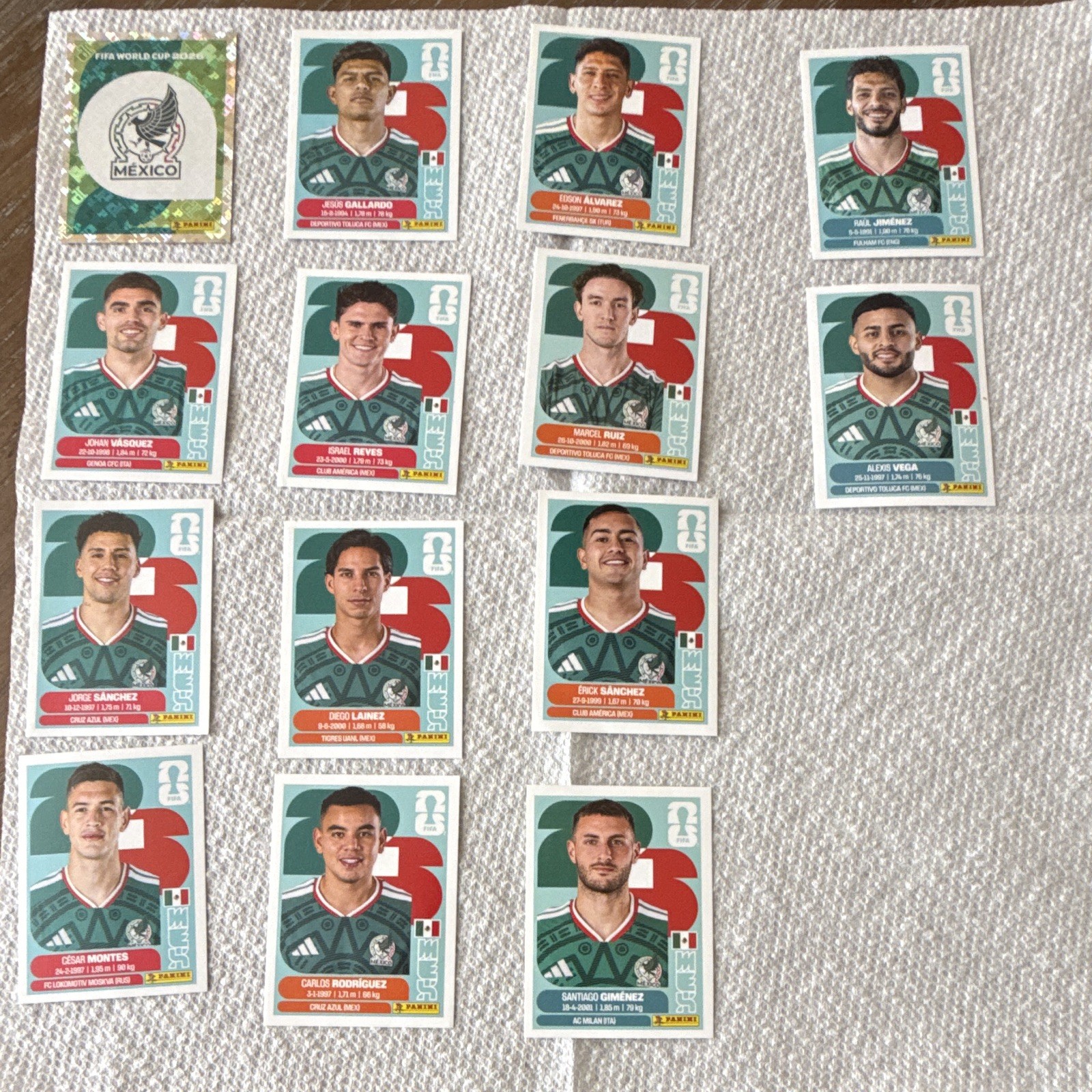 Panini FIFA World Cup 2026 Mexico Sticker Lot (13) Foil #MEX 1-16