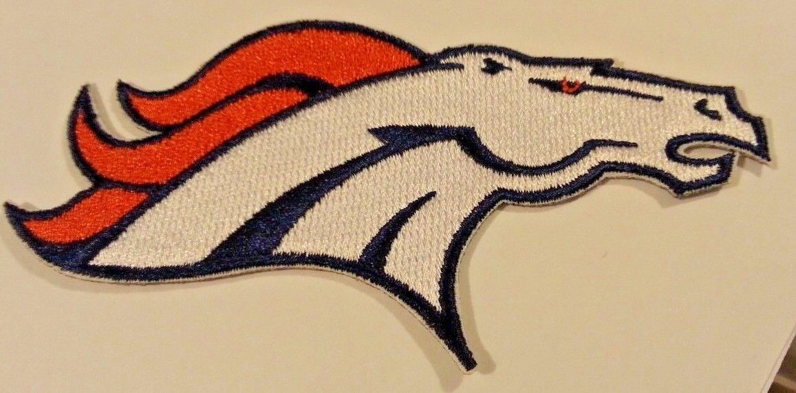 Denver Broncos Embroidered PATCH~4 1/2″ x 2 3/8″~Iron or Sew~NFL~