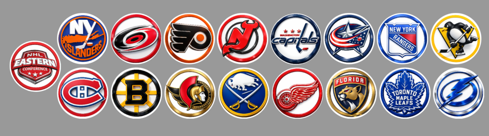 Handcrafted Hockey Team Magnets 0.9″ FULL SET/ALL 32 TEAMS. For Fan Standings