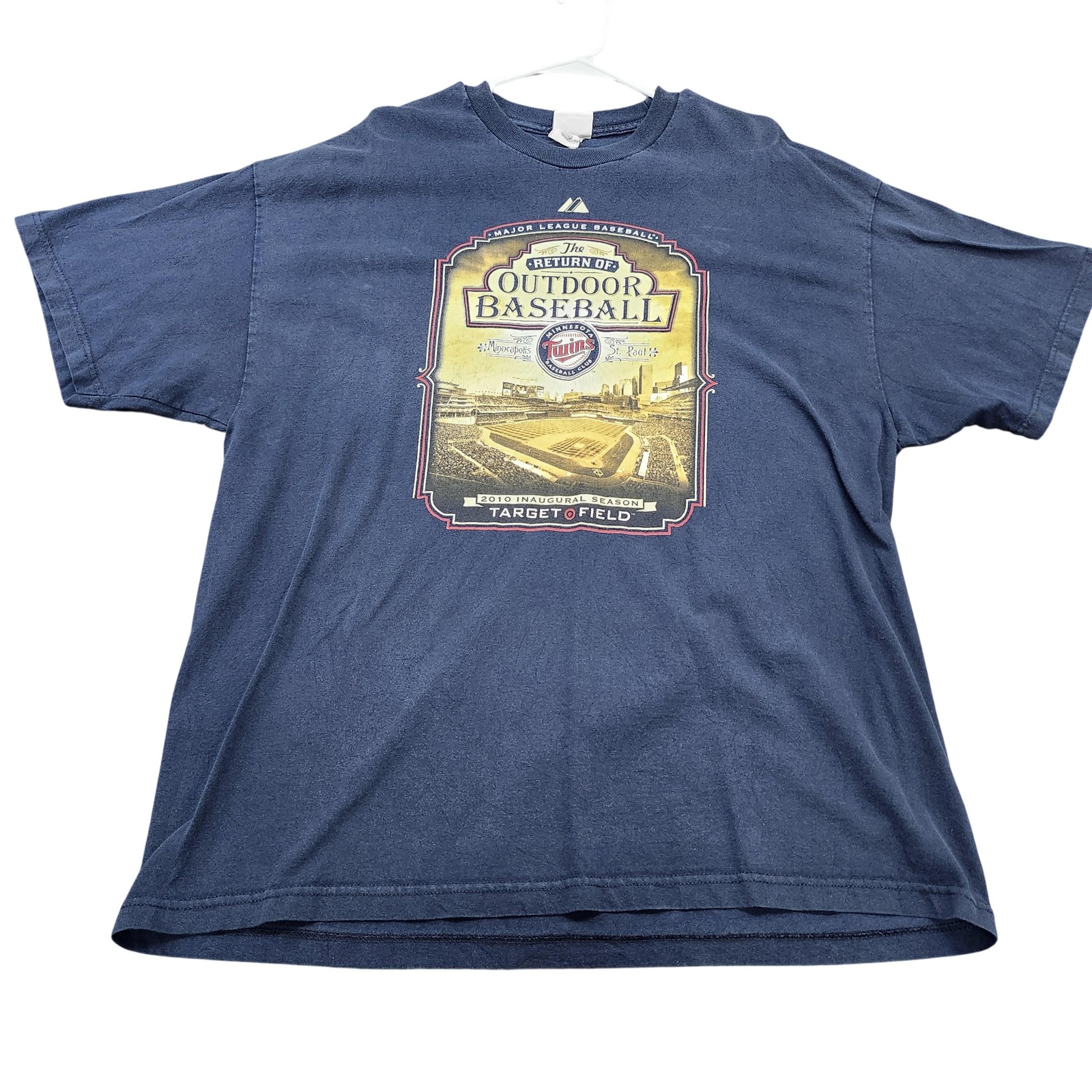 Minnesota Twins Shirt Mens 2XL Blue MLB Baseball Majestic Target Field 2010