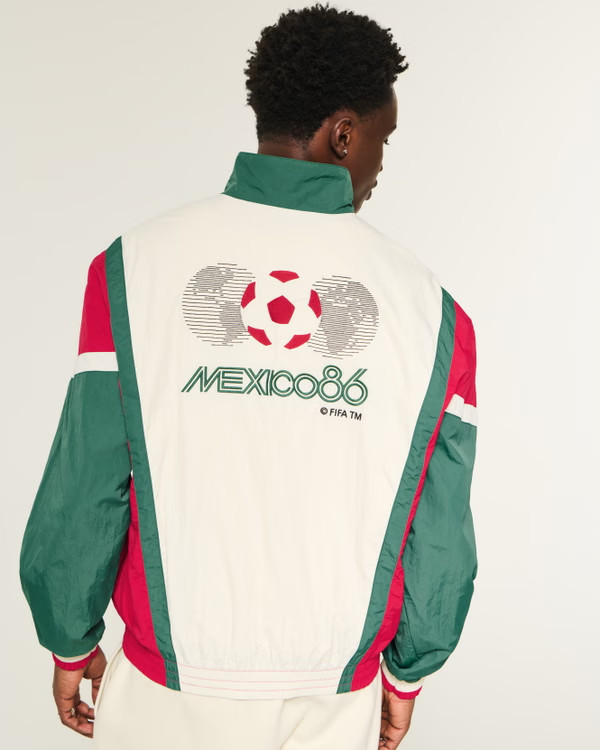 Hollister 1986 FIFA World Cup Mexico Jacket Full Zip Retro Windbreaker Small
