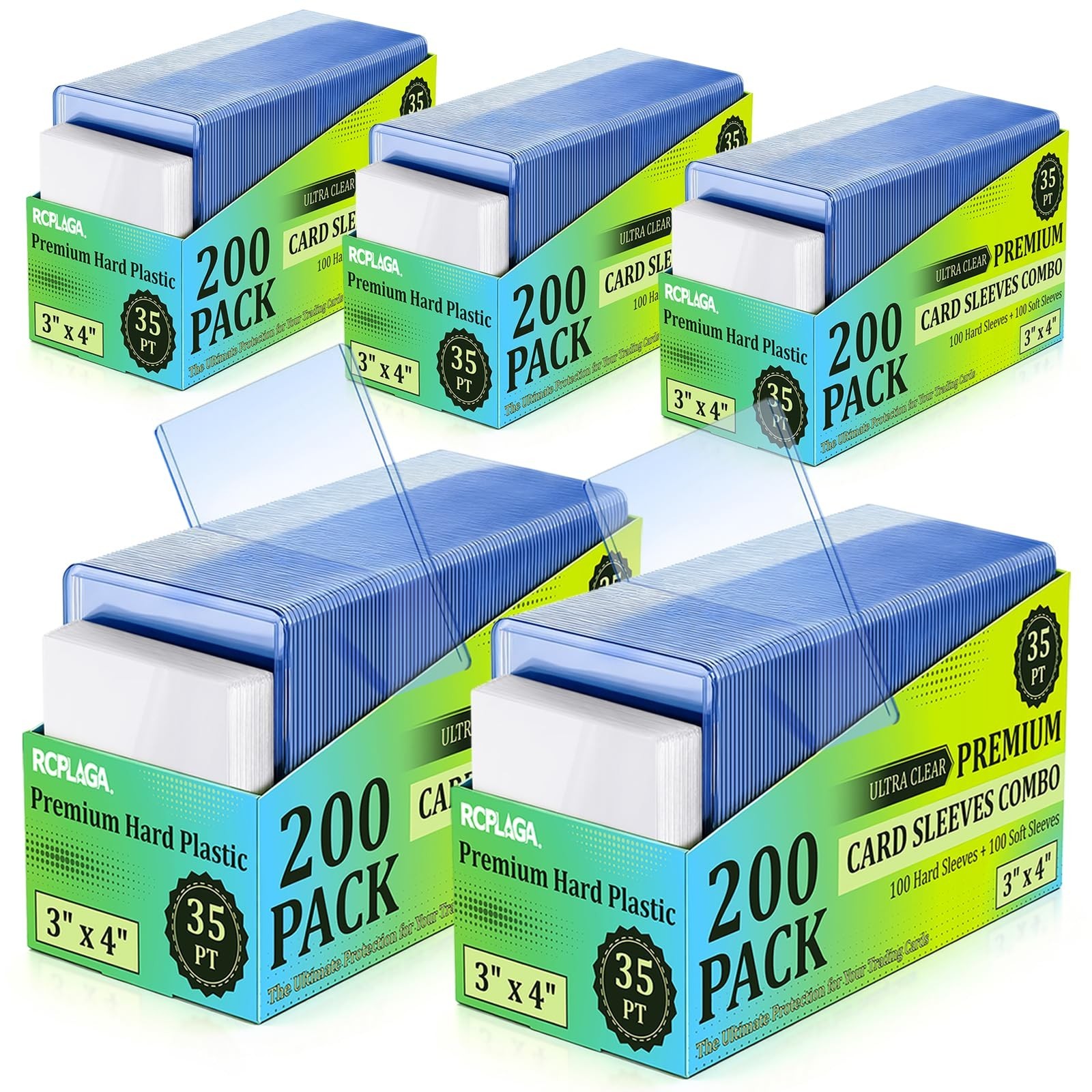 1000 Pack Card Sleeves 3″x4″ Hard Plastic Protectors for Trading Sports Cards