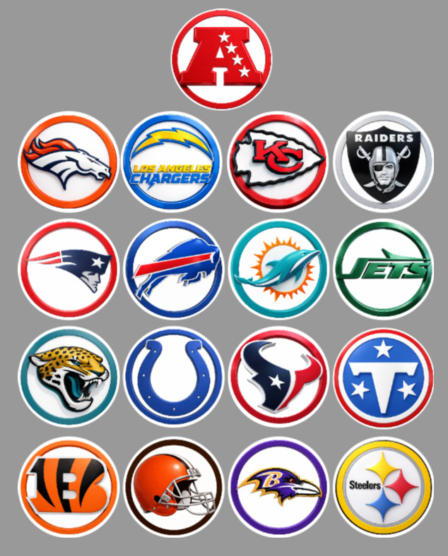 Handcrafted Football Team Magnets 1″ FULL SET/ALL 32 TEAMS. For Fan Standings