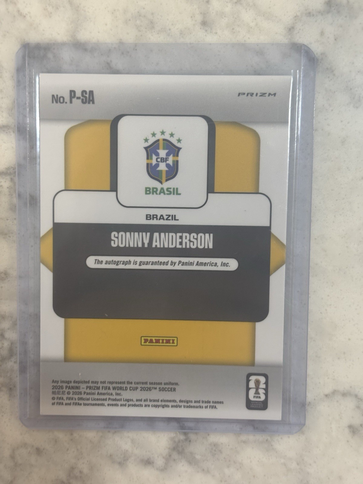 2026 Prizm FIFA World Cup Sonny Anderson Penmanship Wave Auto
