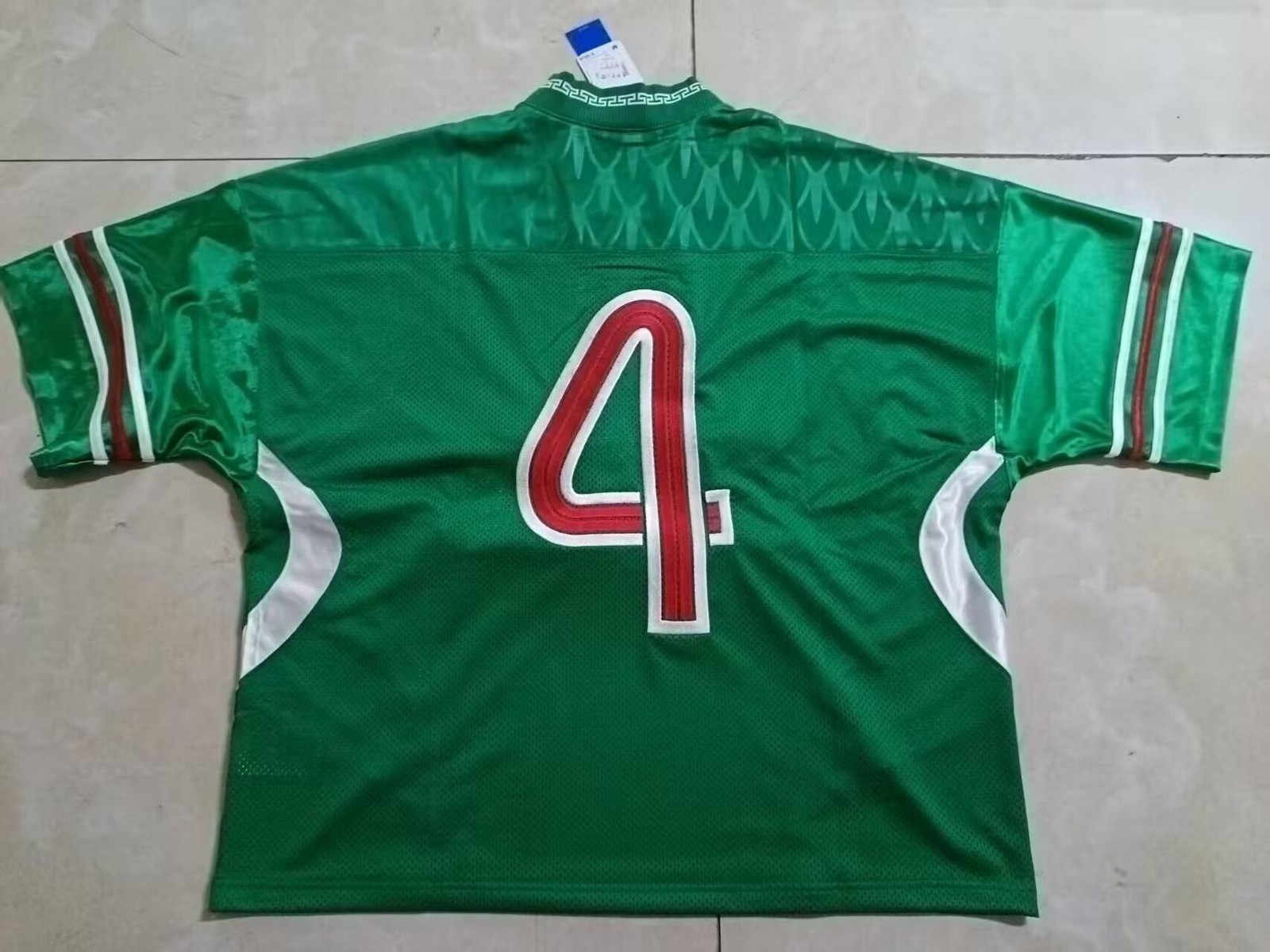 Retro Mexico Hockey Style Jersey Green Short Sleeve Football Cultural Tee