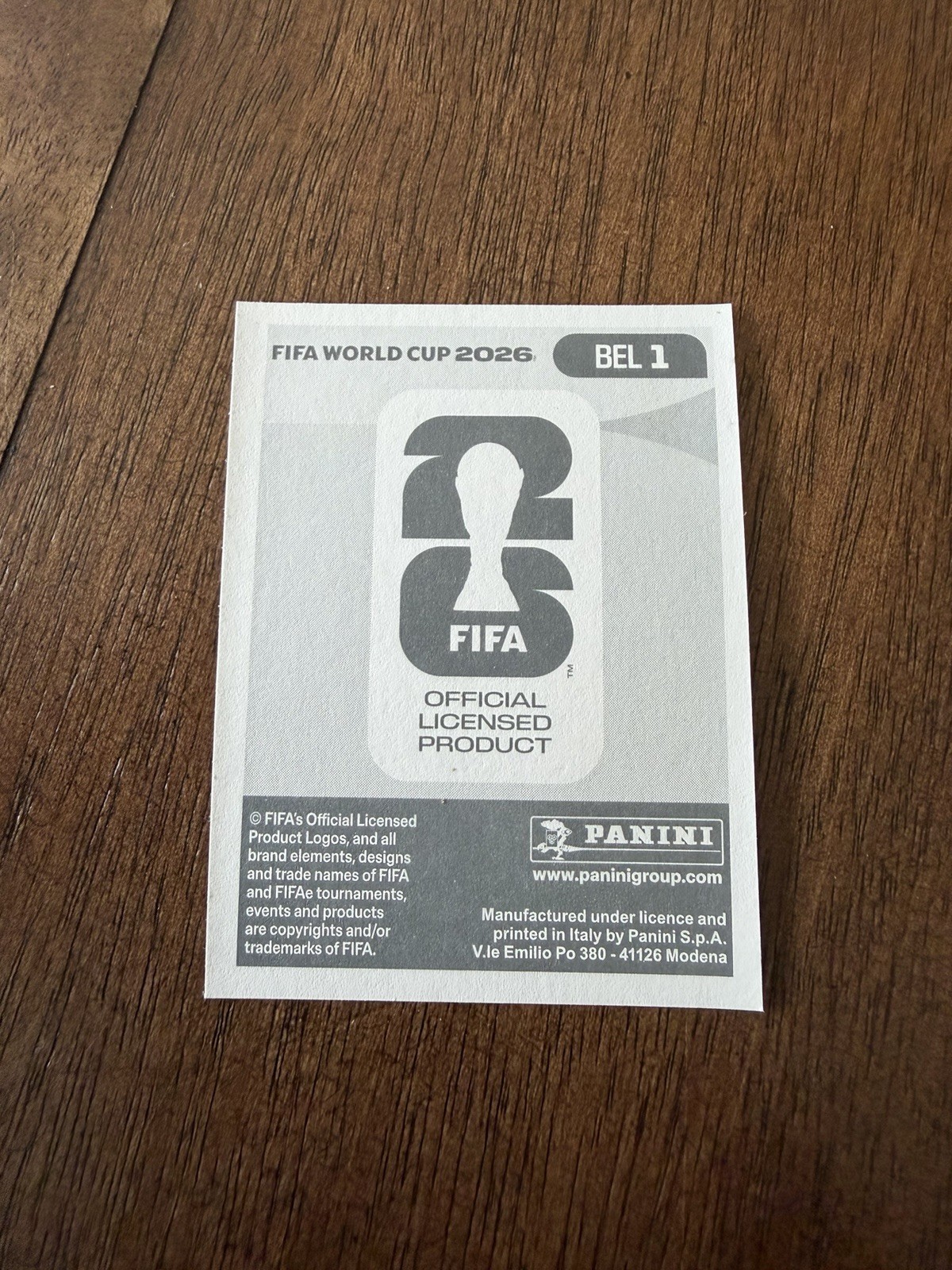Panini FIFA World Cup 2026 Belgium Team Logo Sticker BEL 1 Royal Belgian FA