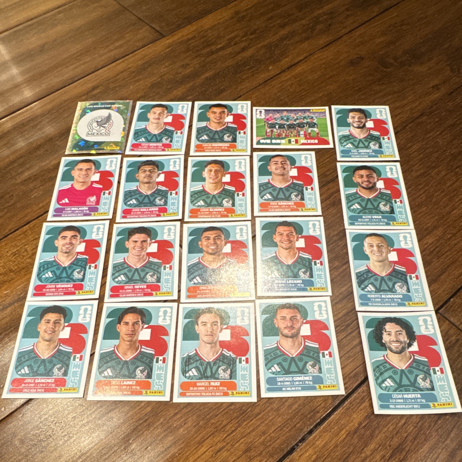 Panini FIFA World Cup 2026 Mexico Sticker Lot 20 MEX 1-20 Foil Hologram