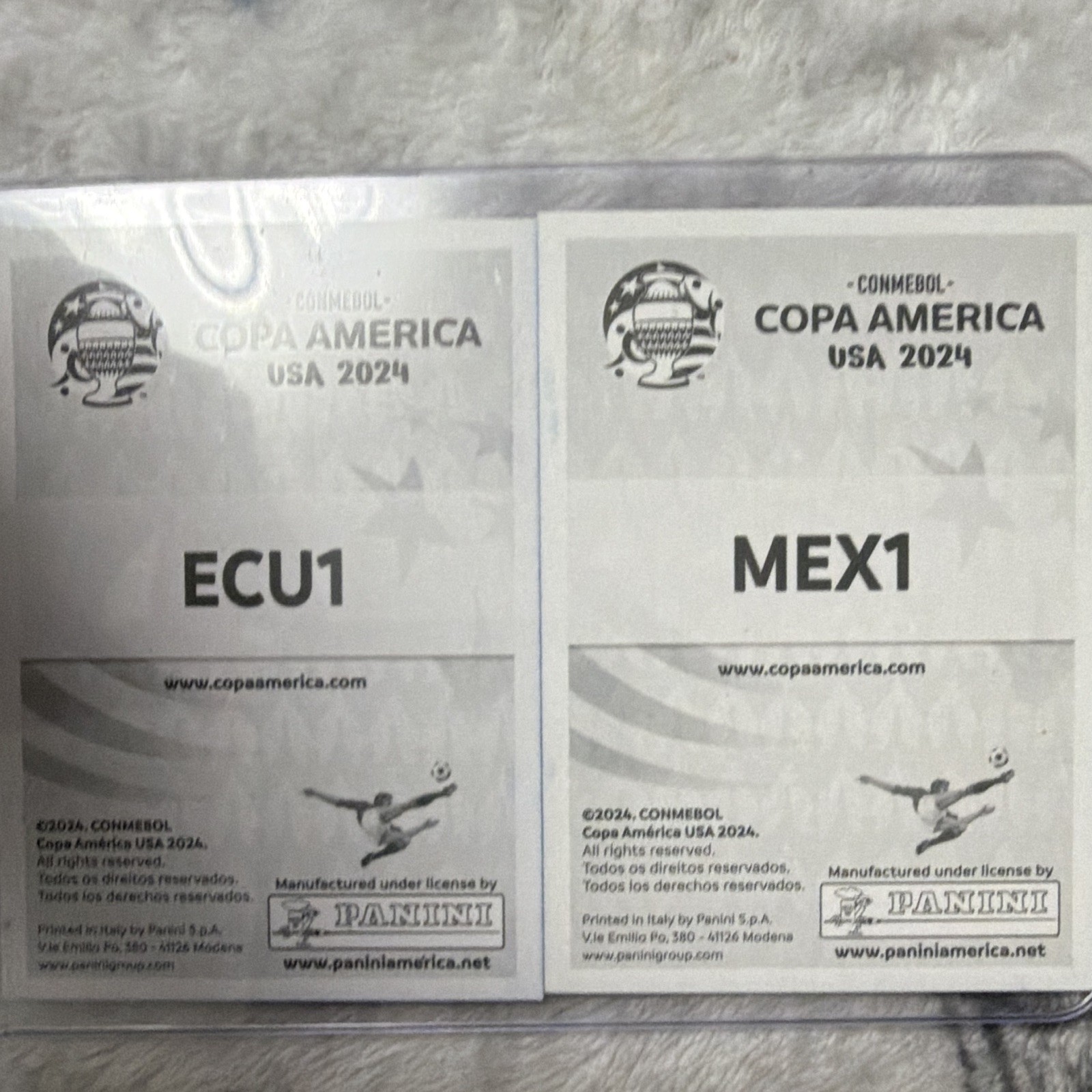 Panini Copa America USA 2024 Sticker Ecuador ECU1 & Mexico MEX1 Logos