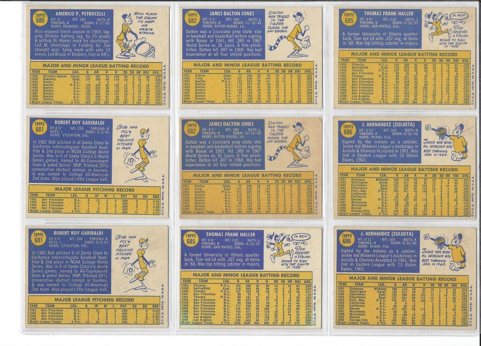 1970 TOPPS BASEBALL CARD HIGH NUMBER SINGLES (634-720)
