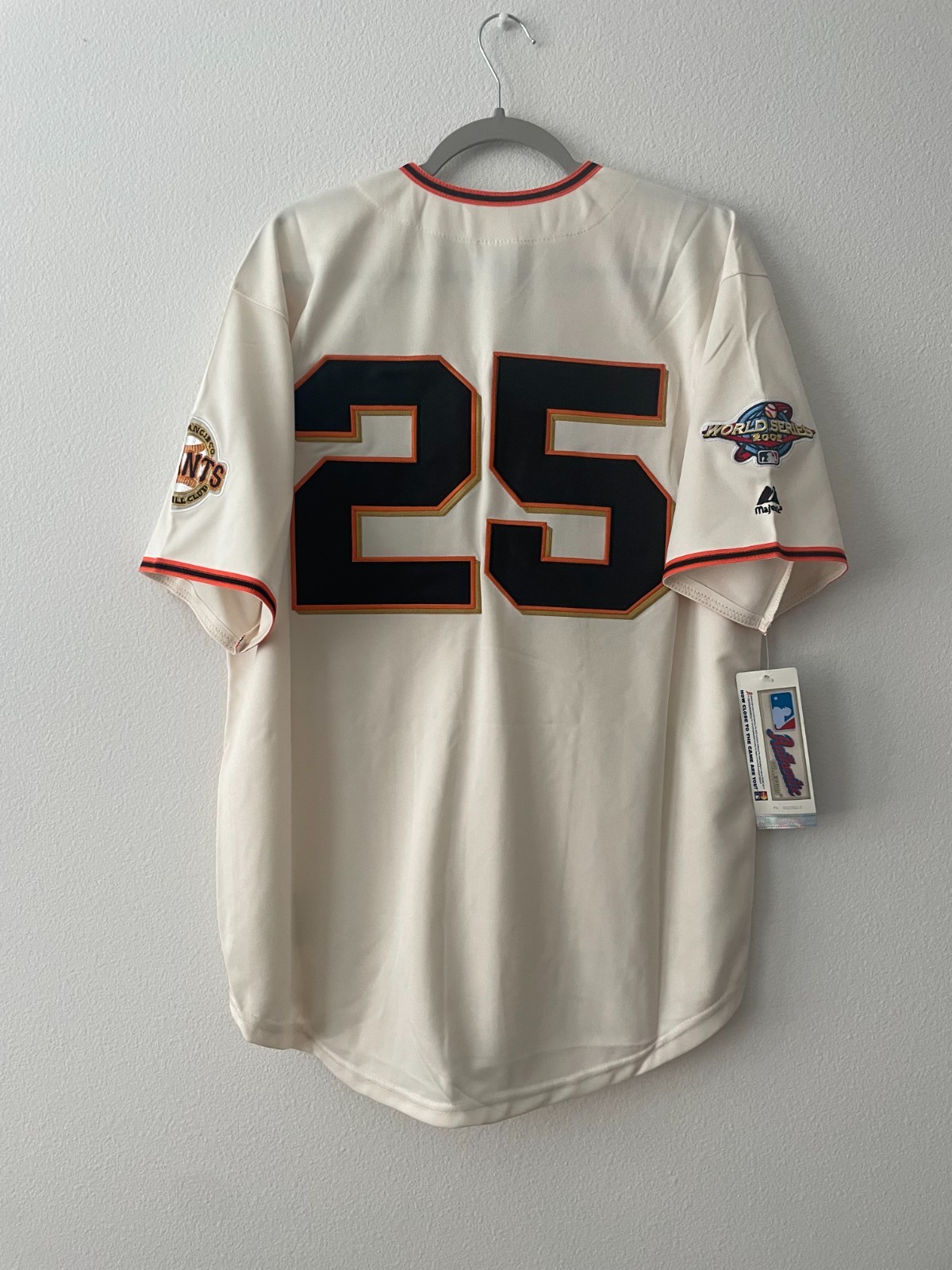 Vintage Barry Bonds San Francisco Giants 2002 World Series Home Jersey cream