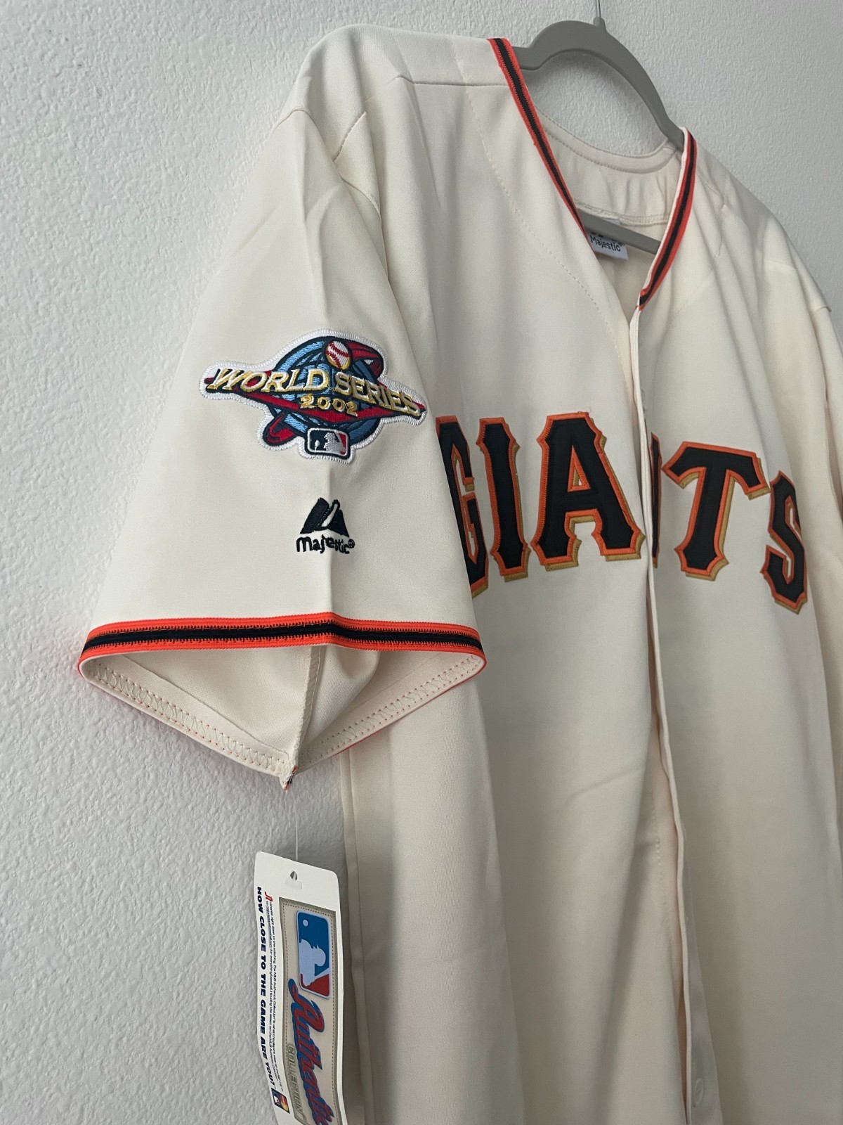 Vintage Barry Bonds San Francisco Giants 2002 World Series Home Jersey cream