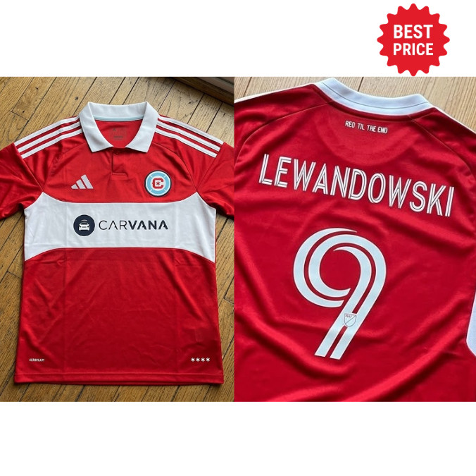 SO HOT !! Robert Lewandowski Chicago Fire FC Home Jersey S-2XL