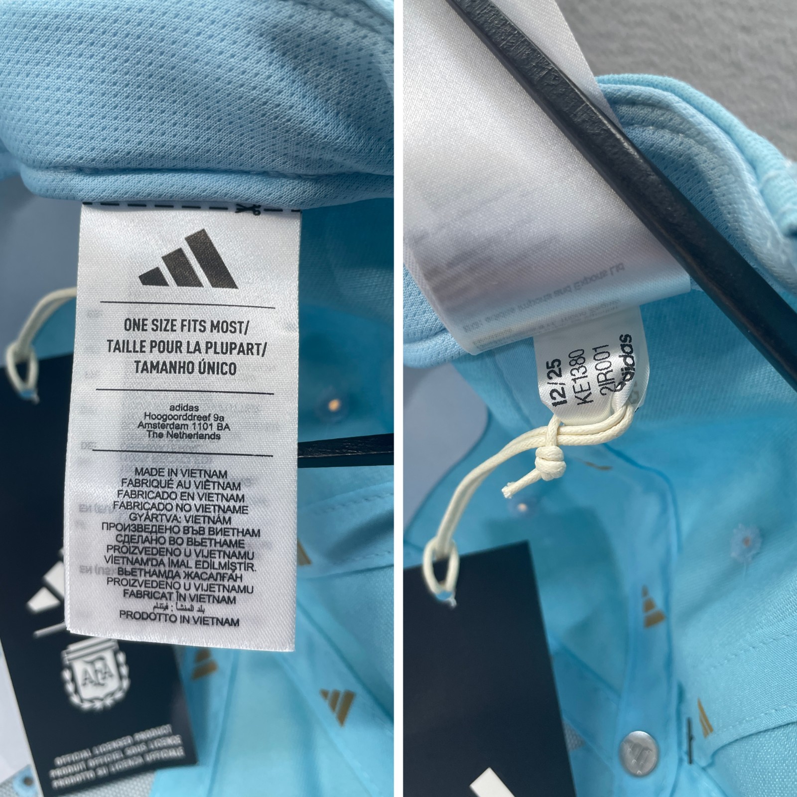 Adidas Argentina National Team 26 Hat Cap Snapback Icy Blue Adjustable OS KE1380