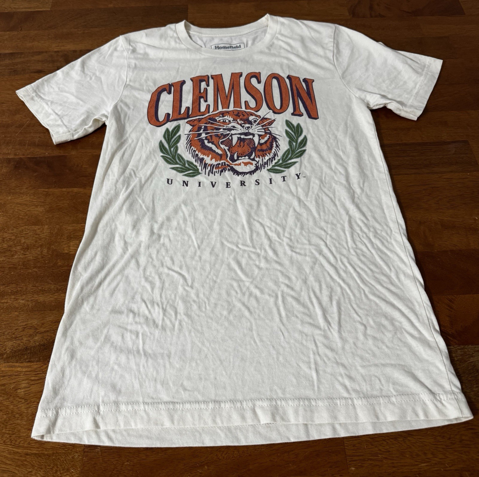 homefield Clemson Tigers T-shirt Throwback Unisex Adult Small Beige