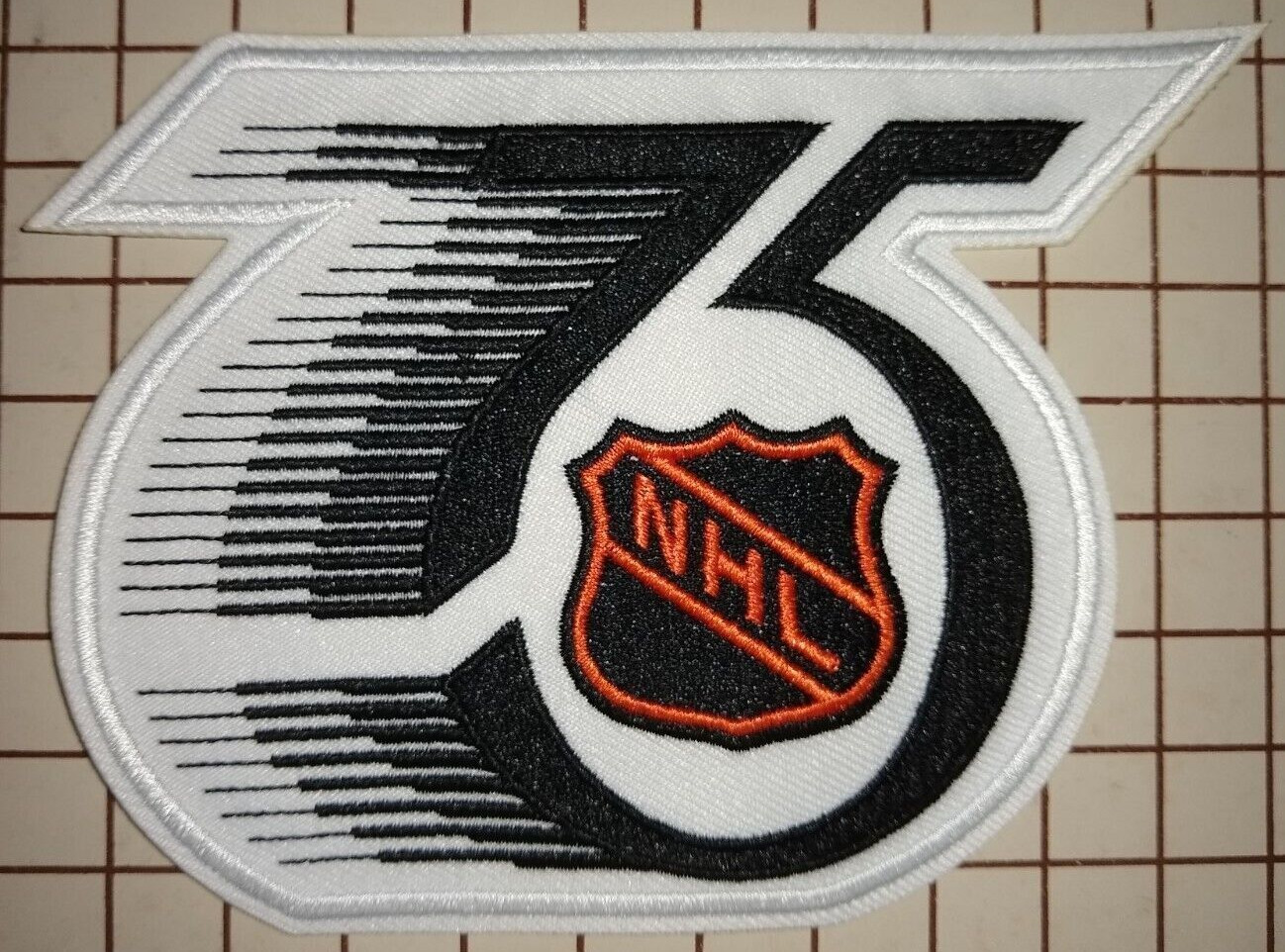 National Hockey League~NHL~75th Anniversary Embroidered Patch~5 1/8″ x 3 3/4″