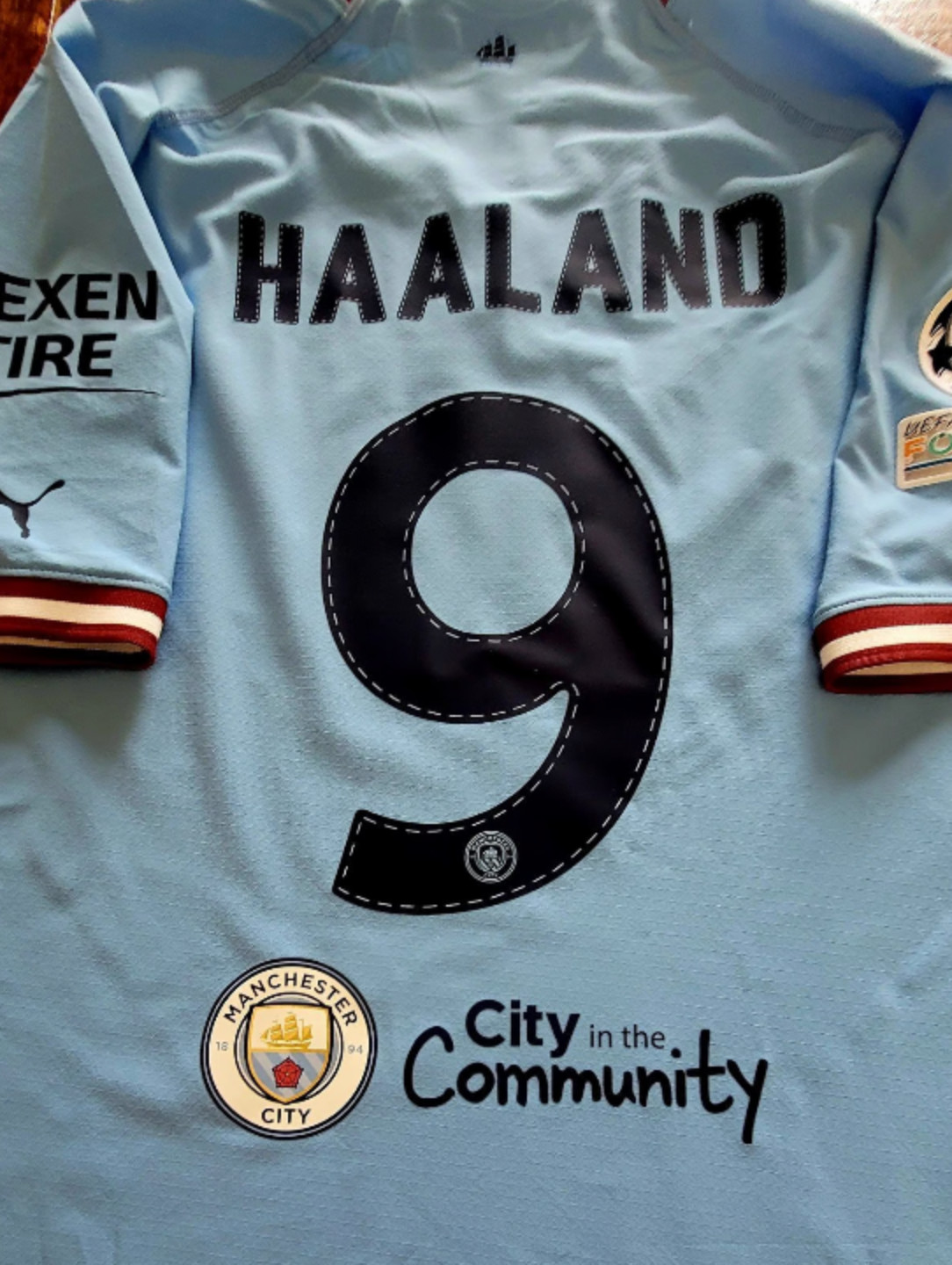 2022/23 PUMA MANCHESTER CITY #9 HALLAND PLAYER AUTHENTIC ISSUE WINNER SOCCER