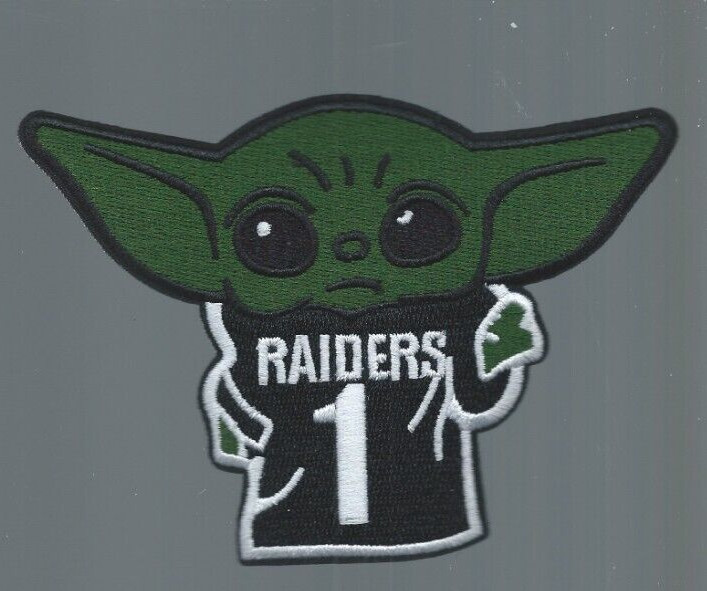 NEW 3 1/2 x 4 7/8″ Las Vegas Raiders Yoda Iron on Patch Free Ship