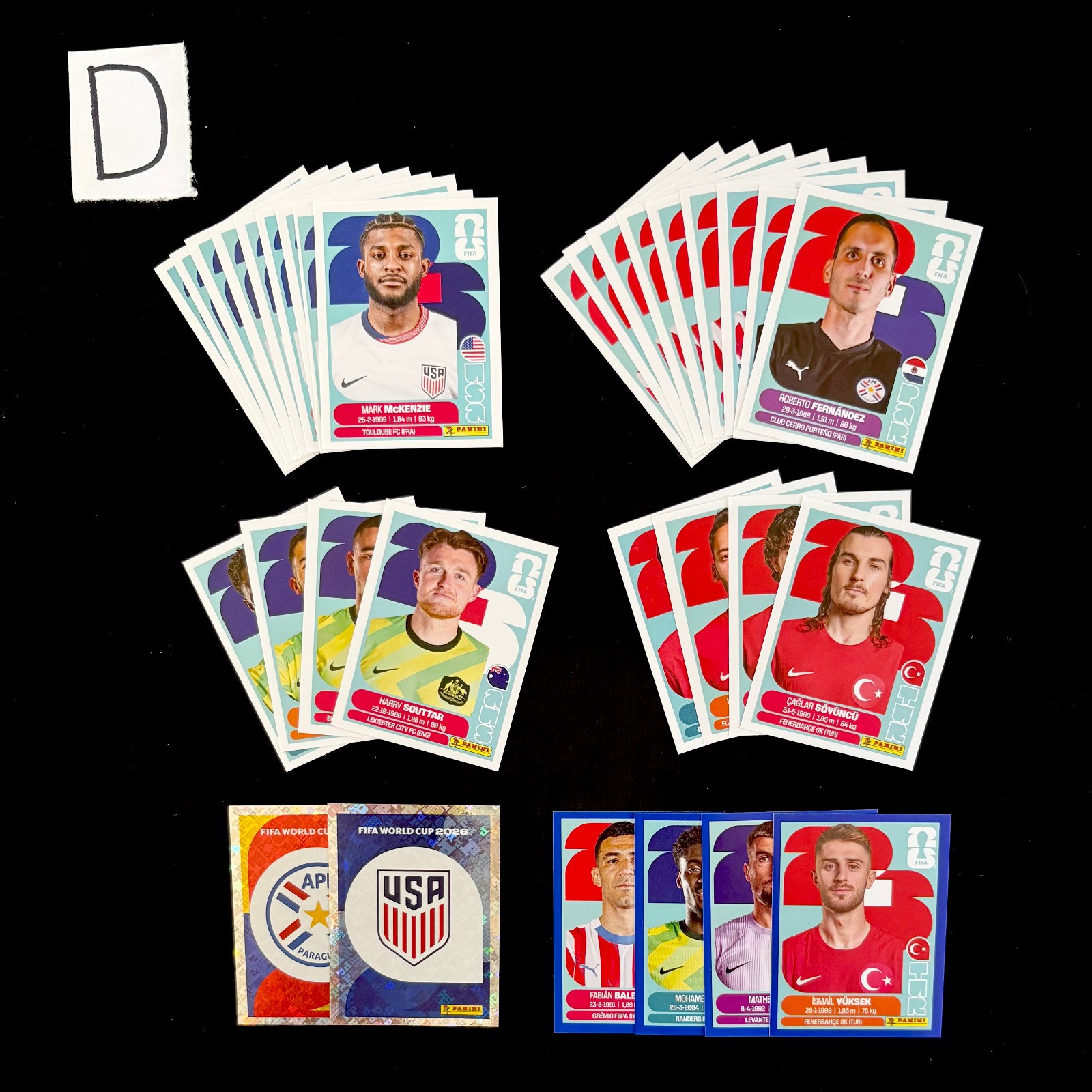 PANINI WORLD CUP 2026 STICKERS – MEX RSA KOR CZE CAN BIH QAT SUI BRA MAR HAI SCO
