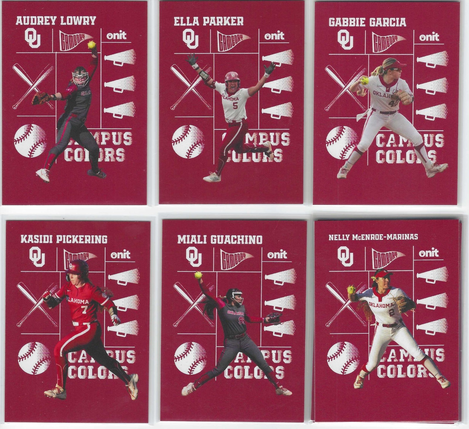 2026 Onit Athlete Oklahoma OU Sooners Softball base & inserts pick your cards