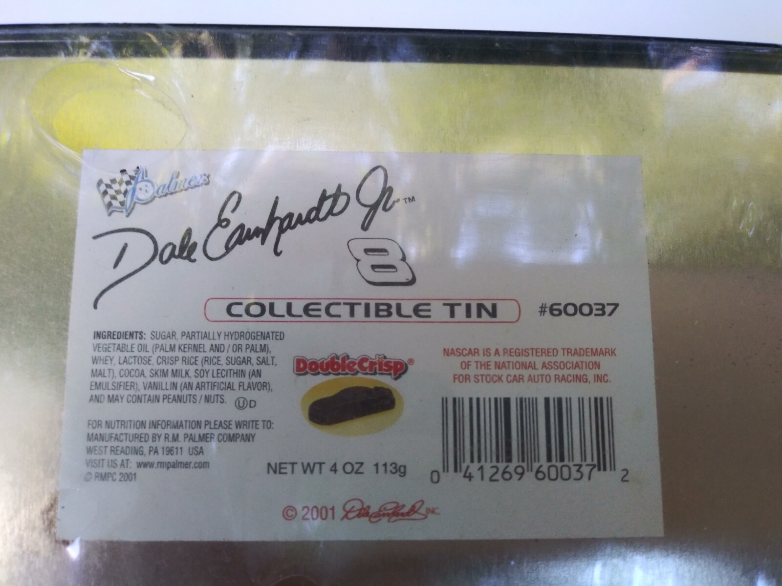 Dale Earnhardt Jr #8 Collectible Tin Palmers Double Crisp 4 oz NASCAR DEI 2001