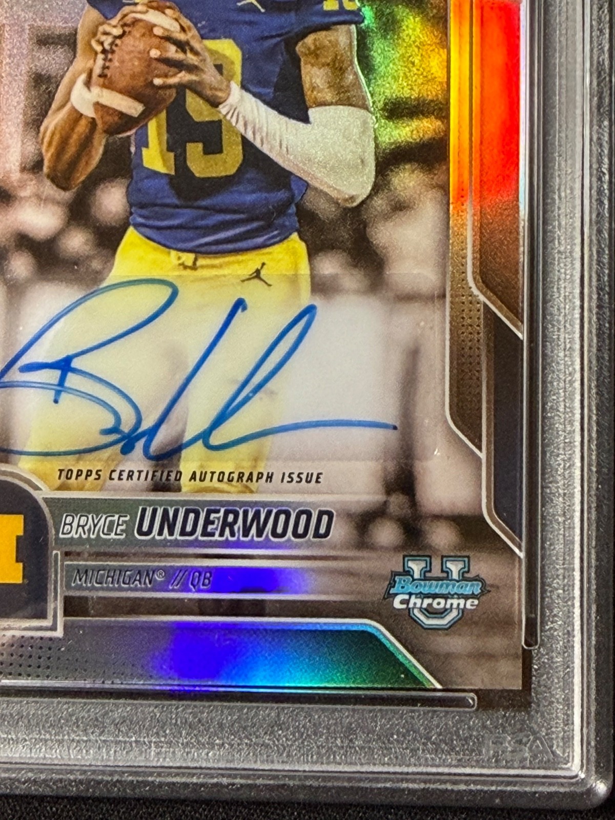 2025 Bowman Chrome U Bryce Underwood Auto 1st Refractor Auto /299 Michigan PSA 8