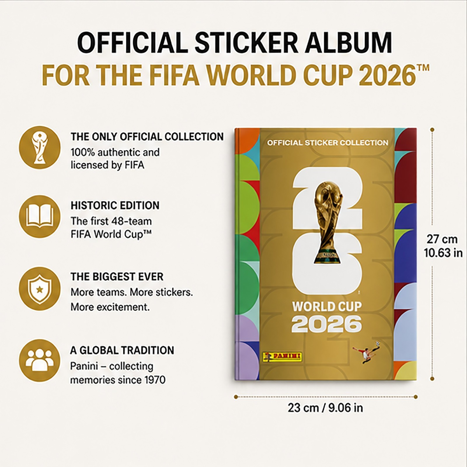 PRESALE FIFA World Cup 2026 Stickers 50-Pack Box Gold Limited & Hardcover Album