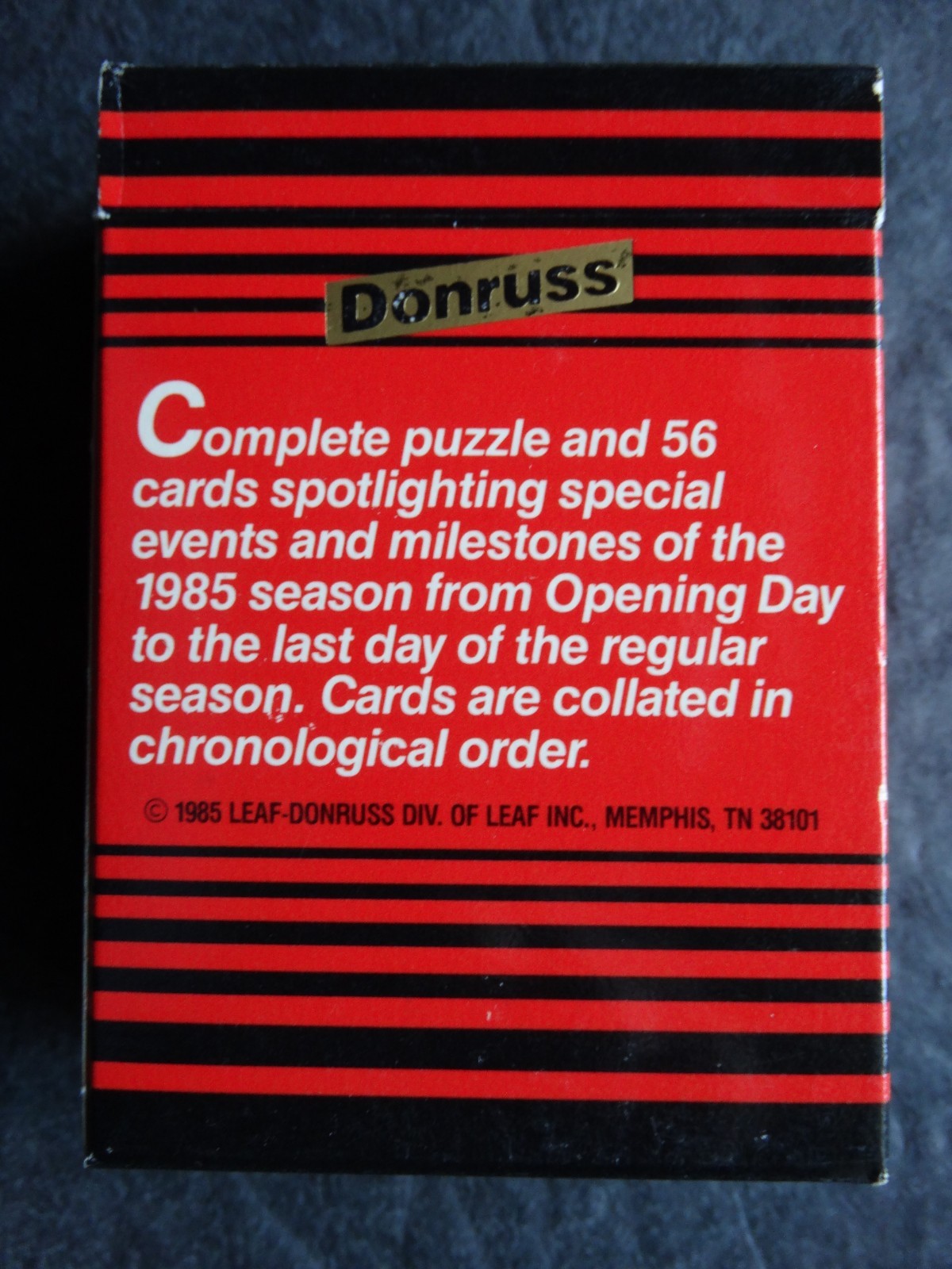 Empty 1985 Donruss Highlights Baseball Box No Cards