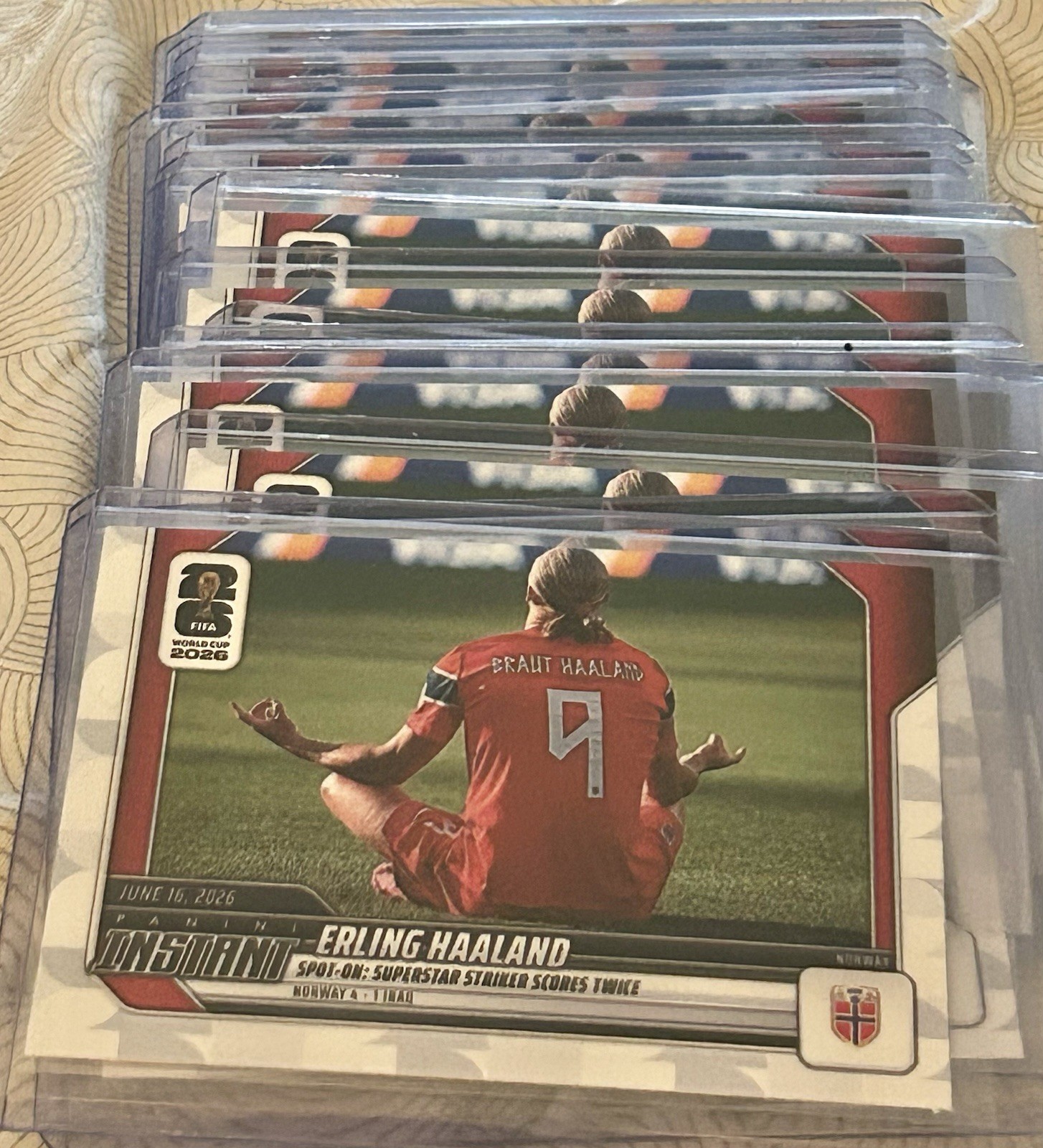Lot of 25 – DEBUT MATCH 2026 Panini Instant World Cup #42 ERLING HALLAND /3459