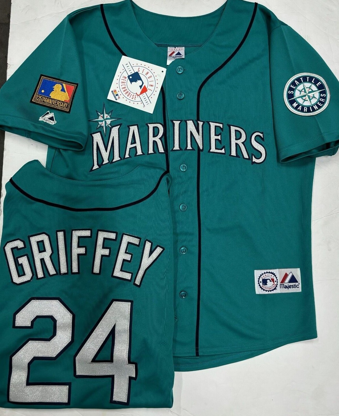 KEN GRIFFEY JR SEATTLE MARINERS 1994 TEAL GREEN THROWBACK JERSEY MAJESTIC NEW
