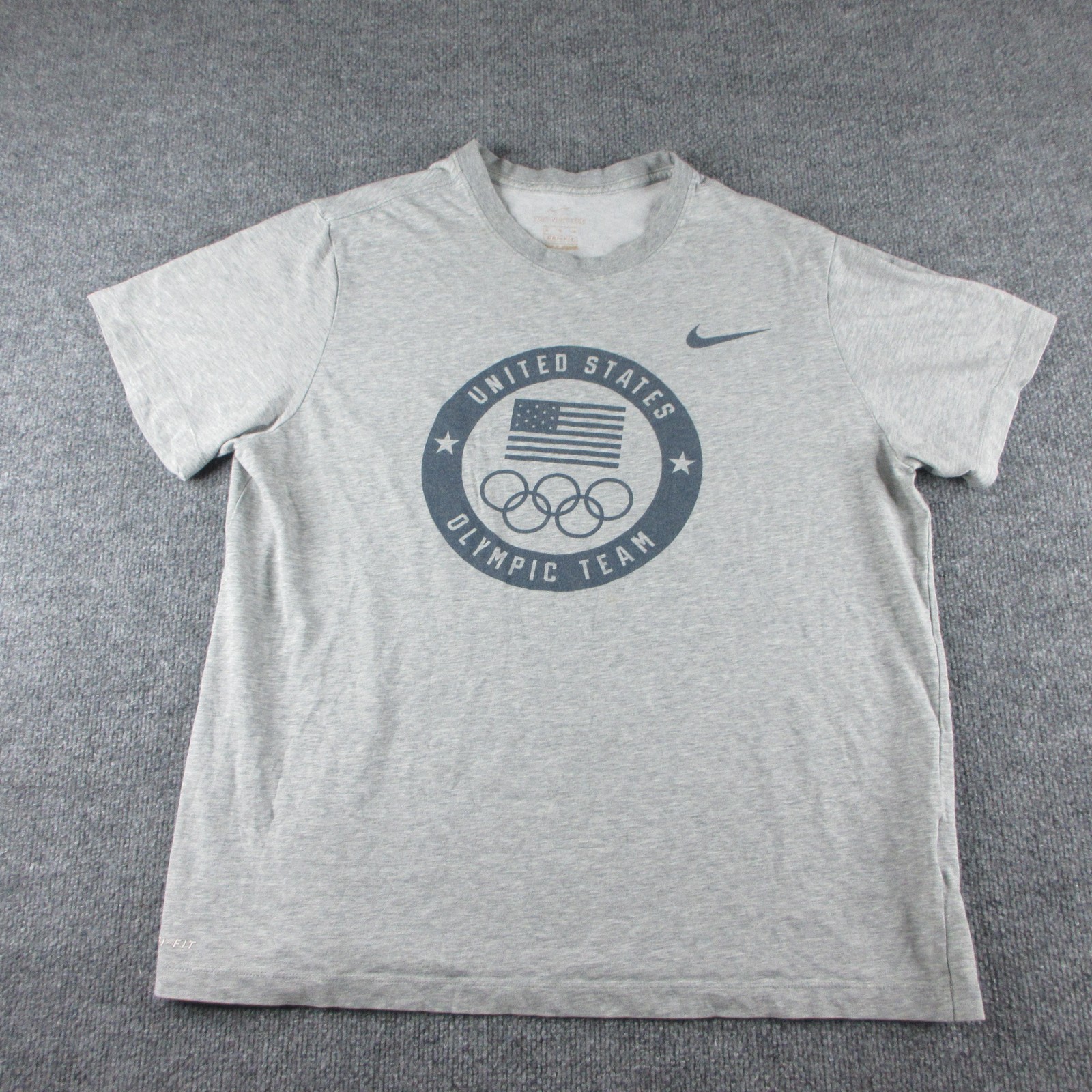 Nike United States Olympic Team Shirt Mens XL Gray Dri-FIT Graphic Tee