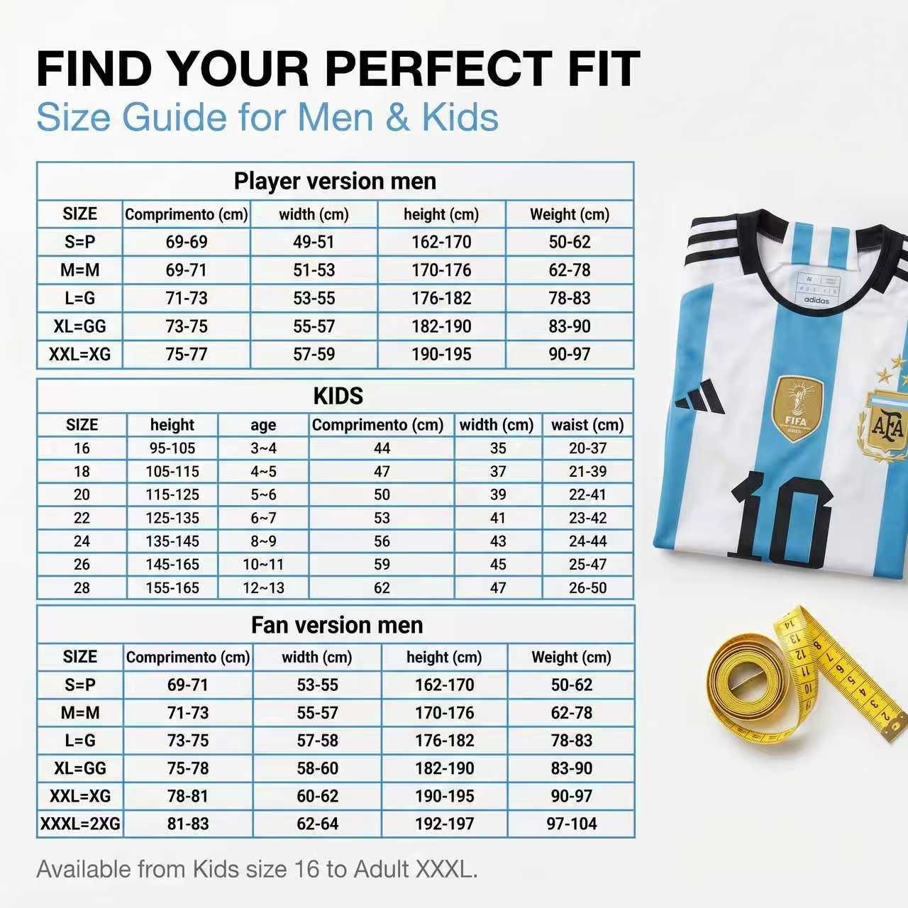 2026 Argentina Home Jersey – Player Version Messi #10 Brand NEW. XL