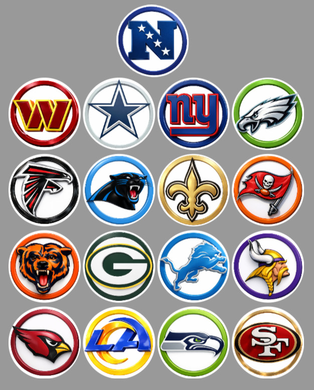NEW Handmade Football Team Magnets 2″ FULL SET/ALL 32 TEAMS. For Fan Standings.