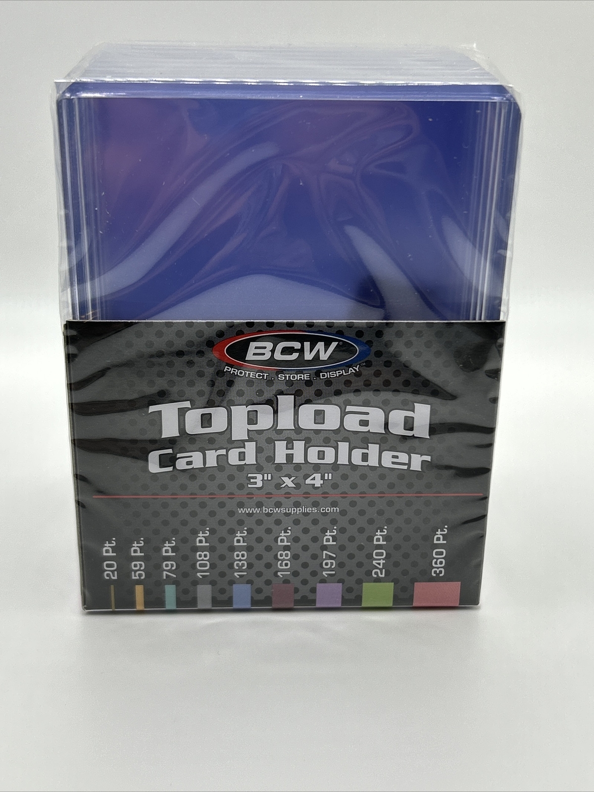 BCW 3X4 Thick Card Toploaders 1 Pack of 10 for up to 197pt Cards