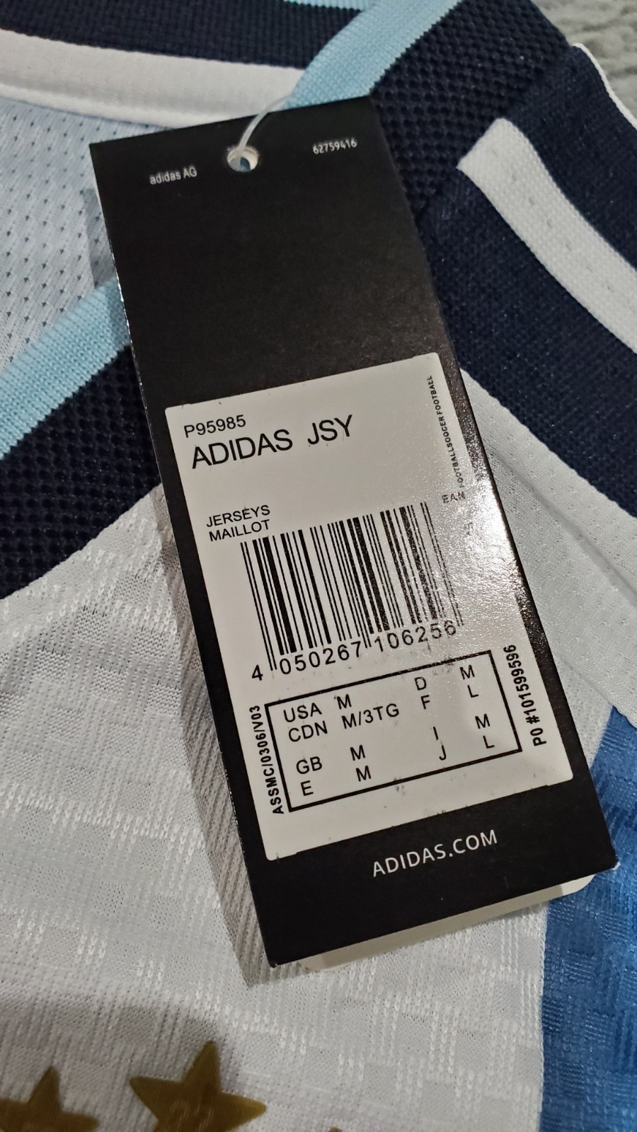 adidas Argentina World Cup 2022 Soccer Jersey size M