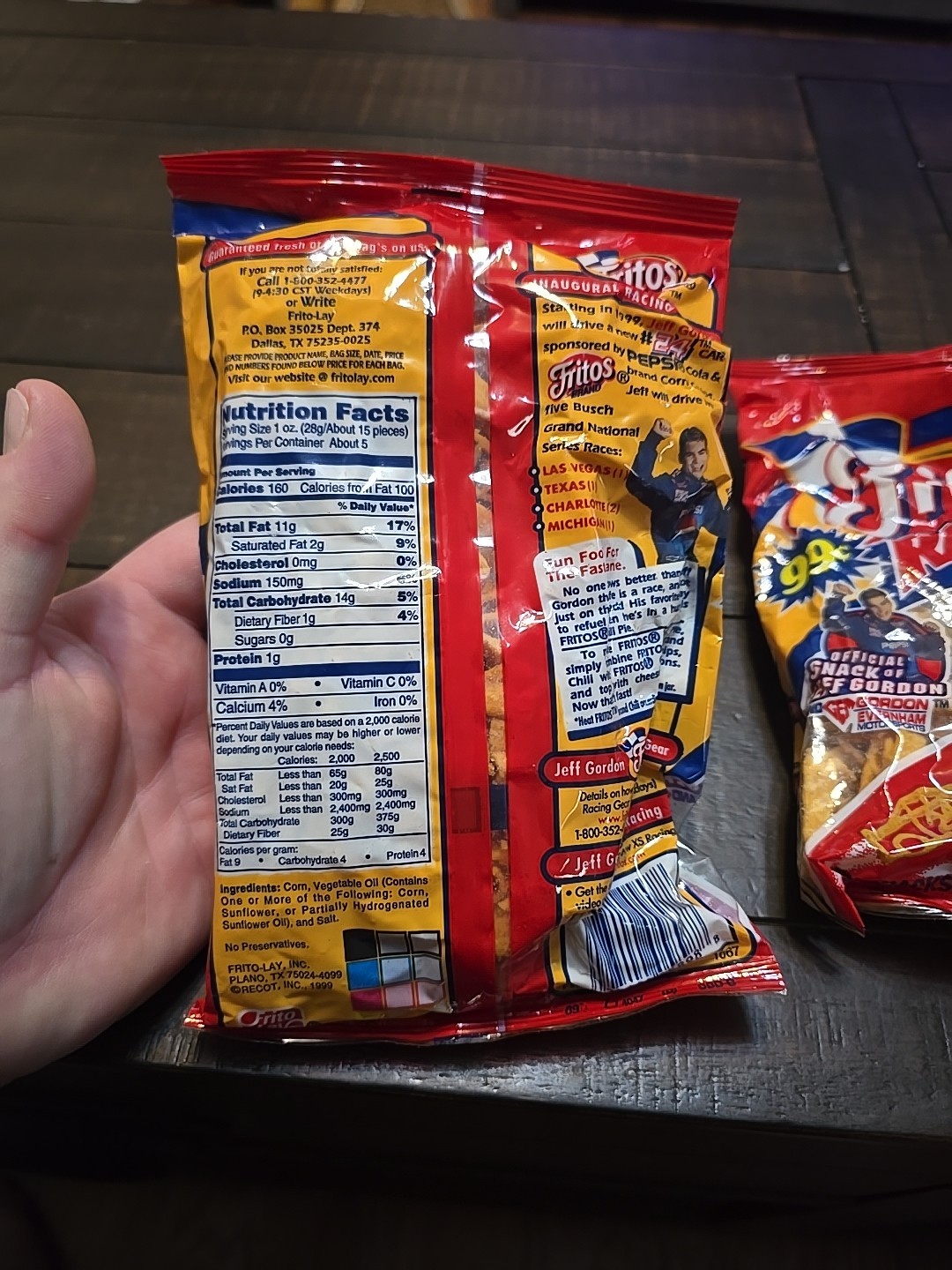 2 NEW! Bags Fritos Racerz, Car Shaped Corn Snacks, Jeff Gordon 4 3/4 Oz Each Bag