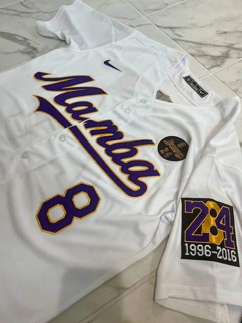 Kobe Bryant Los Angeles Dodgers #8 #24 Adult M L XL 2XL White Black Blue Jersey