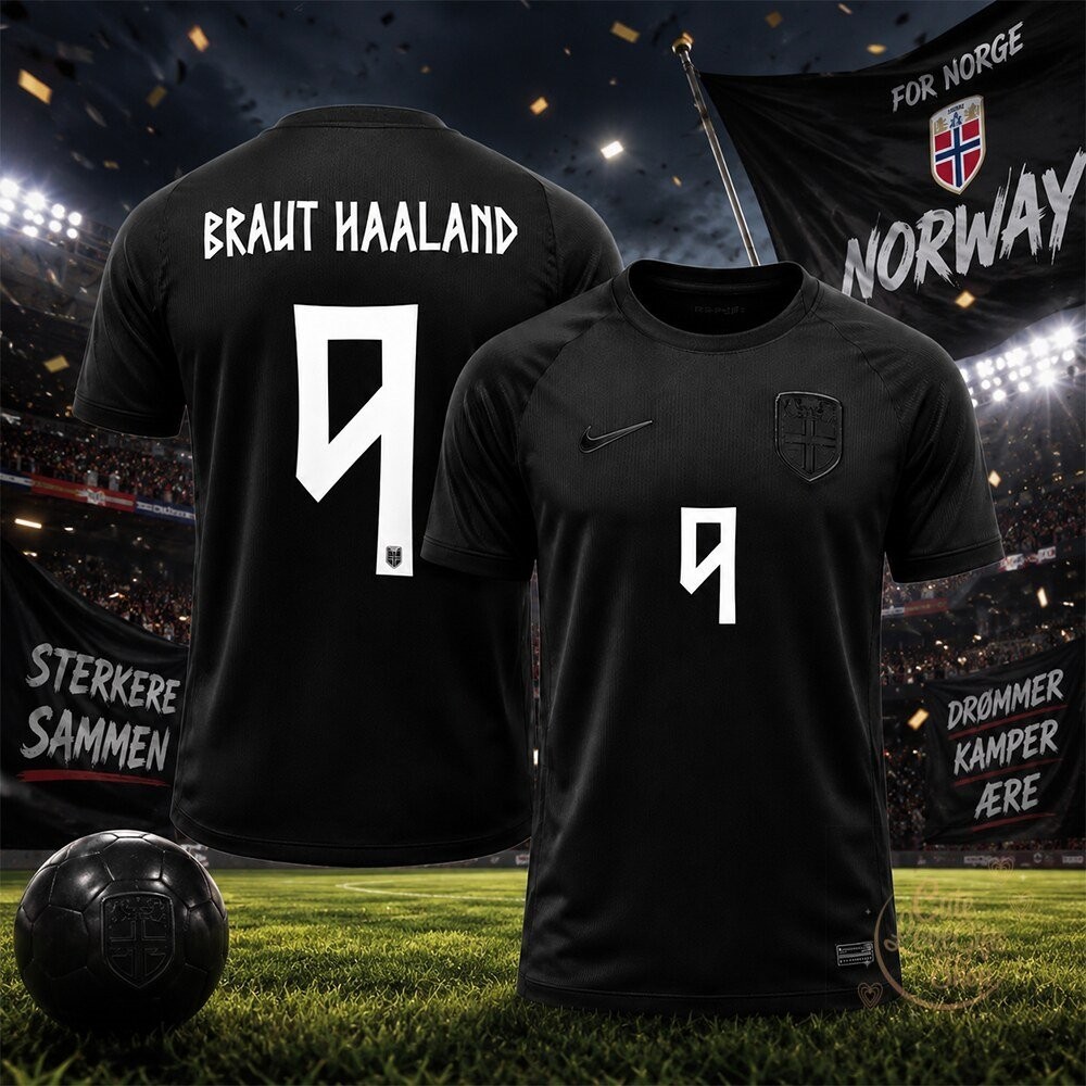 NWT Norway #9 Halland 2026 MEN Jersey Black