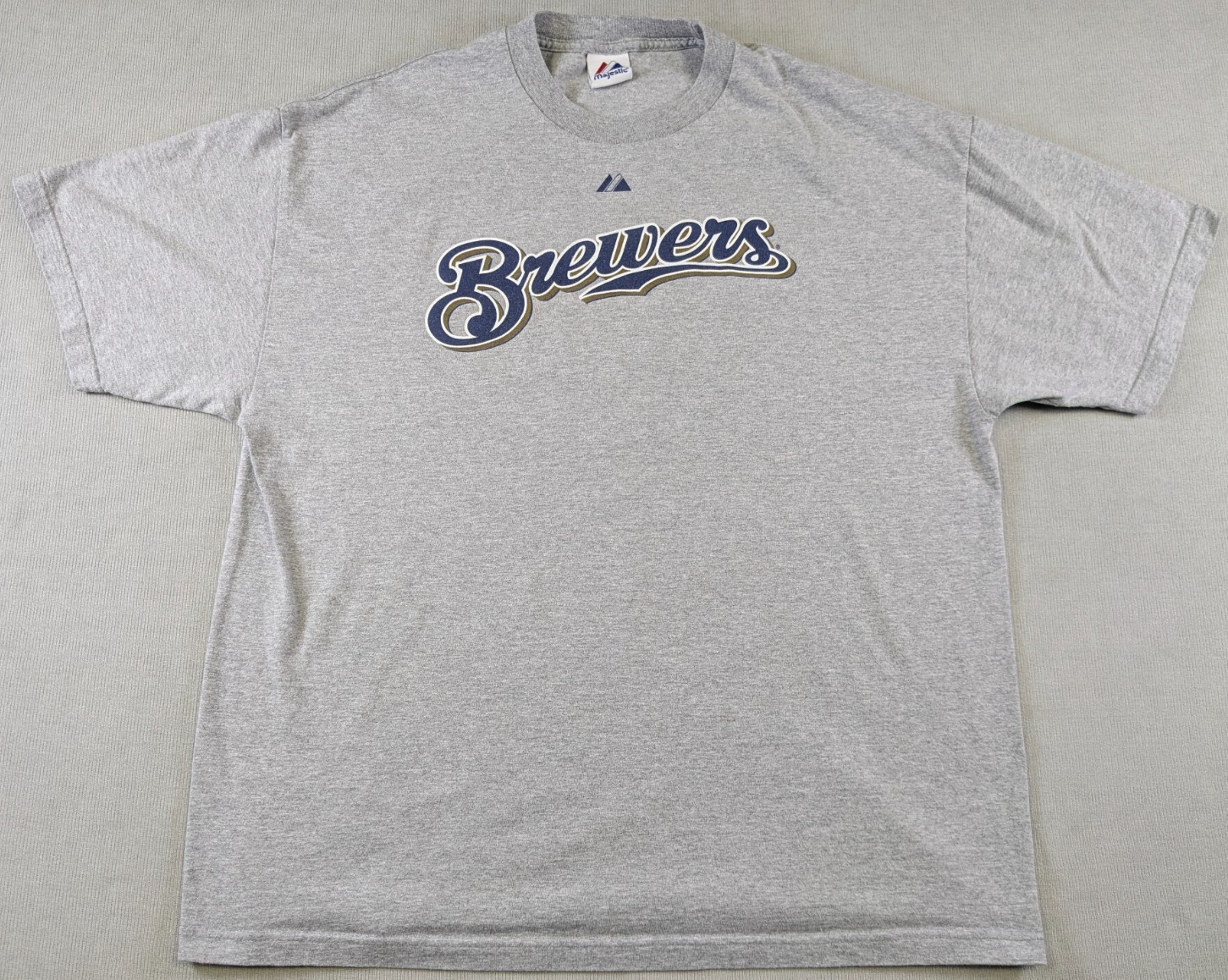 Milwaukee Brewers Jersey Shirt Mens 2XL Gray Majestic Y2K Ryan Braun MLB Retro