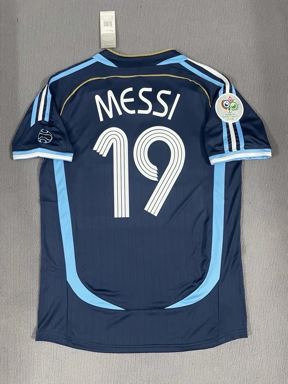 2006 Argentina Away Retro Jersey Messi #19 Short Sleeve Vintage Retro Iconic