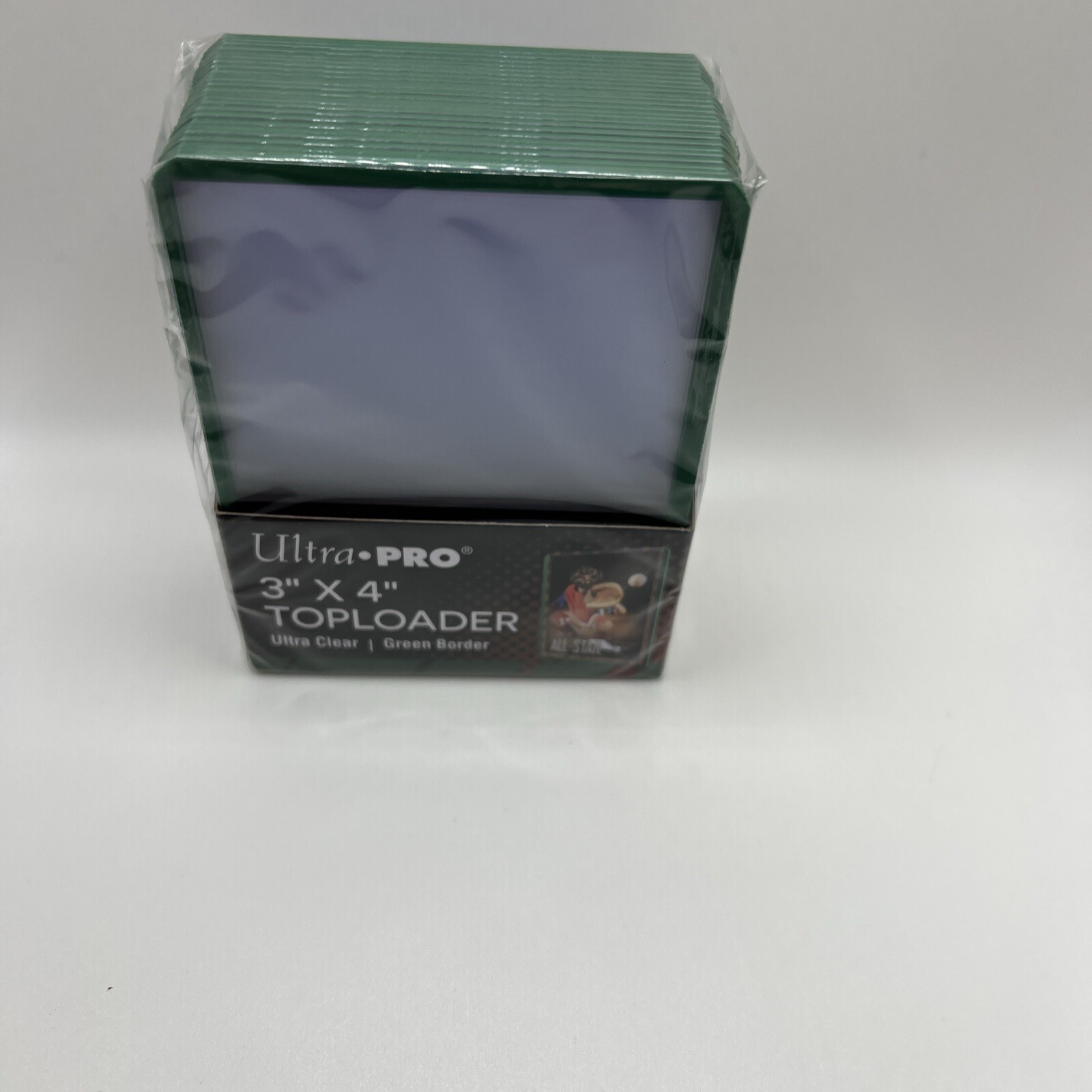 Ultra Pro 3X4 GREEN BORDER Toploaders 35pt 1 Pack of 25 for Standard Sized Cards